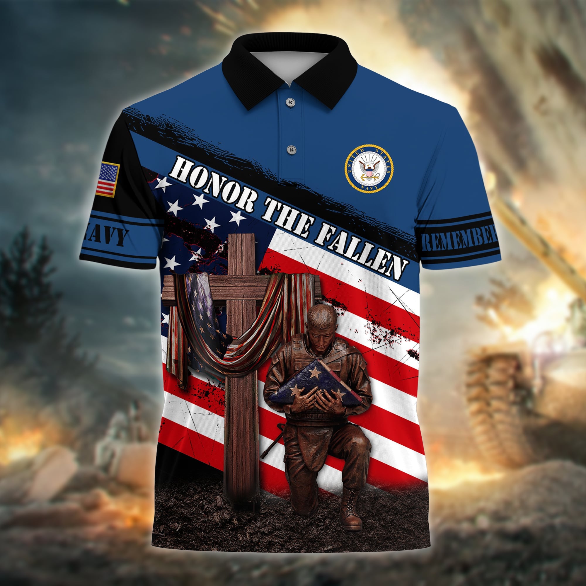 Premium Honor The Fallen US Veteran Polo And Hawaii Shirt