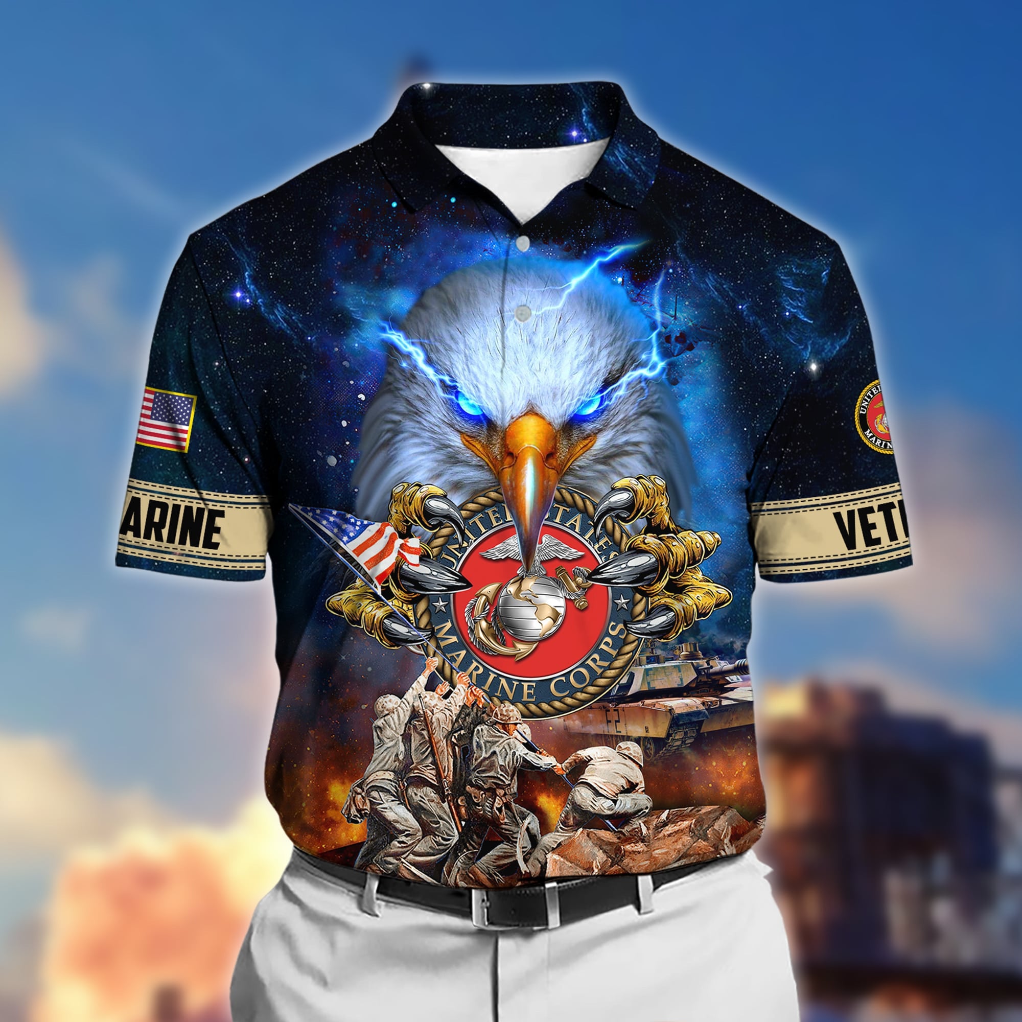 Premium Honor The Fallen US Veteran Polo Shirt