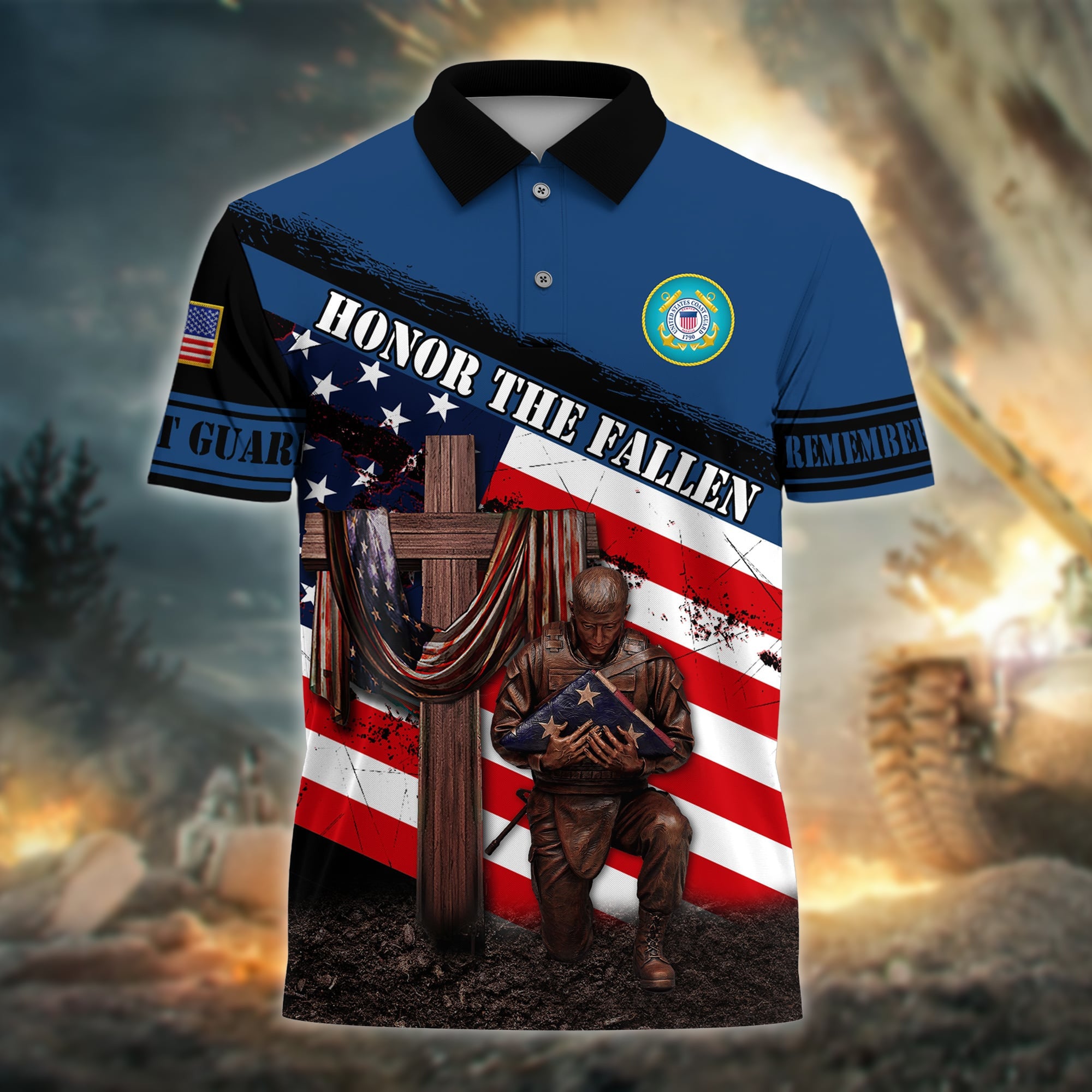 Premium Honor The Fallen US Veteran Polo And Hawaii Shirt