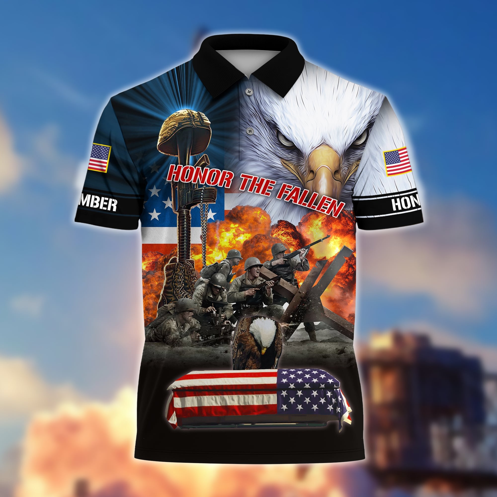Premium Honor The Fallen Polo And Hawaii Shirt