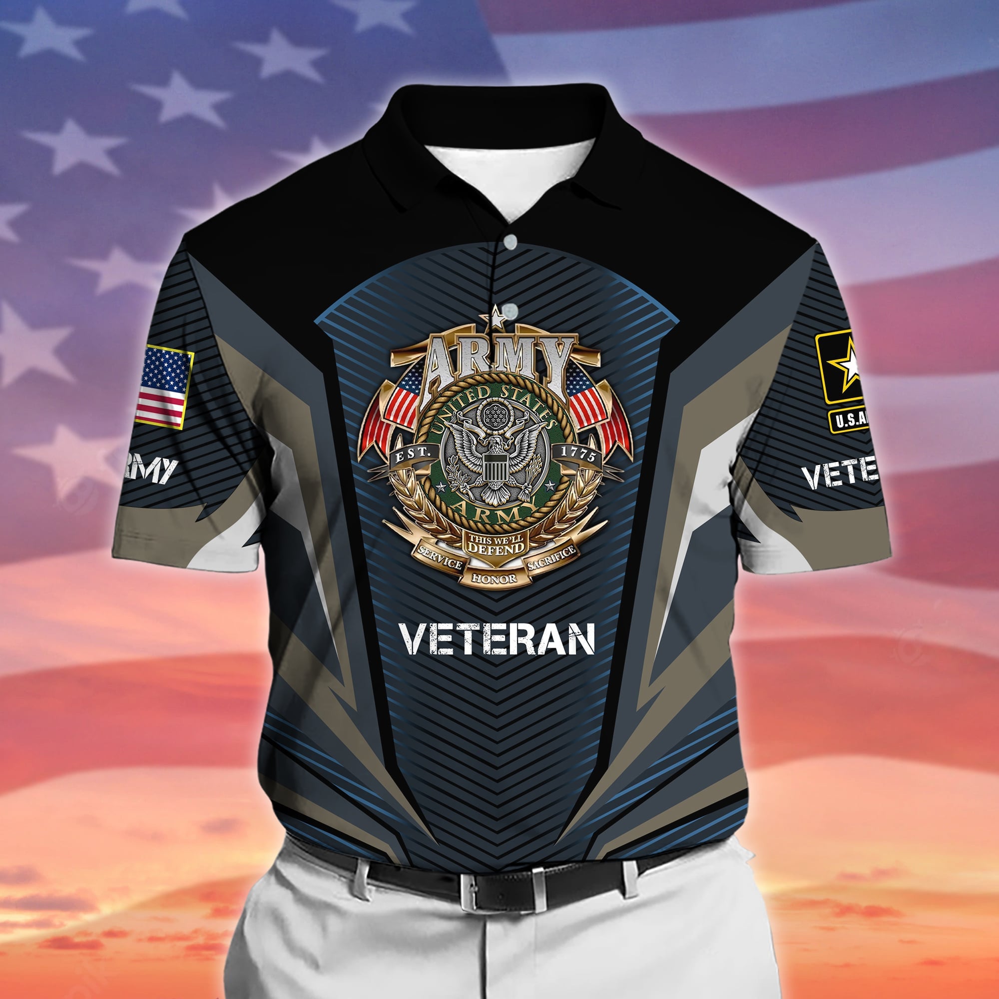 Premium Proudly Served US Veteran Polo Shirt