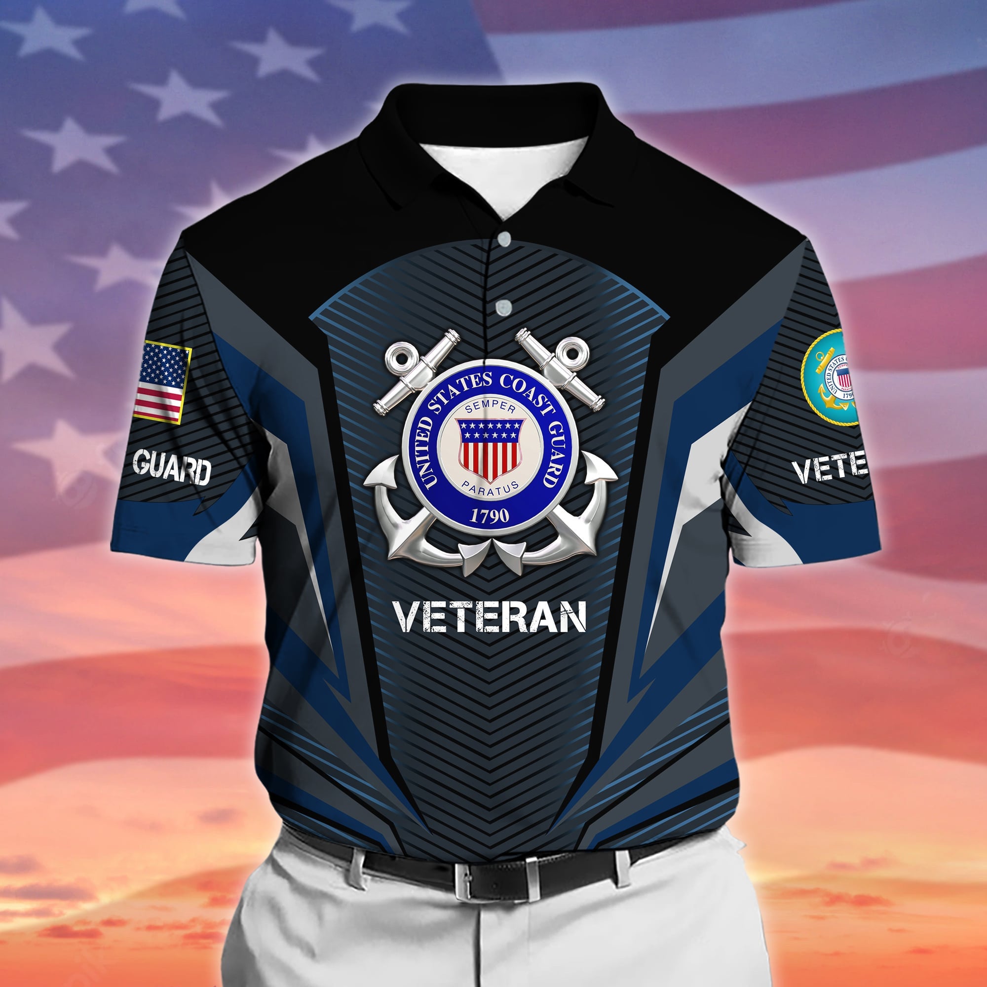 Premium Proudly Served US Veteran Polo Shirt