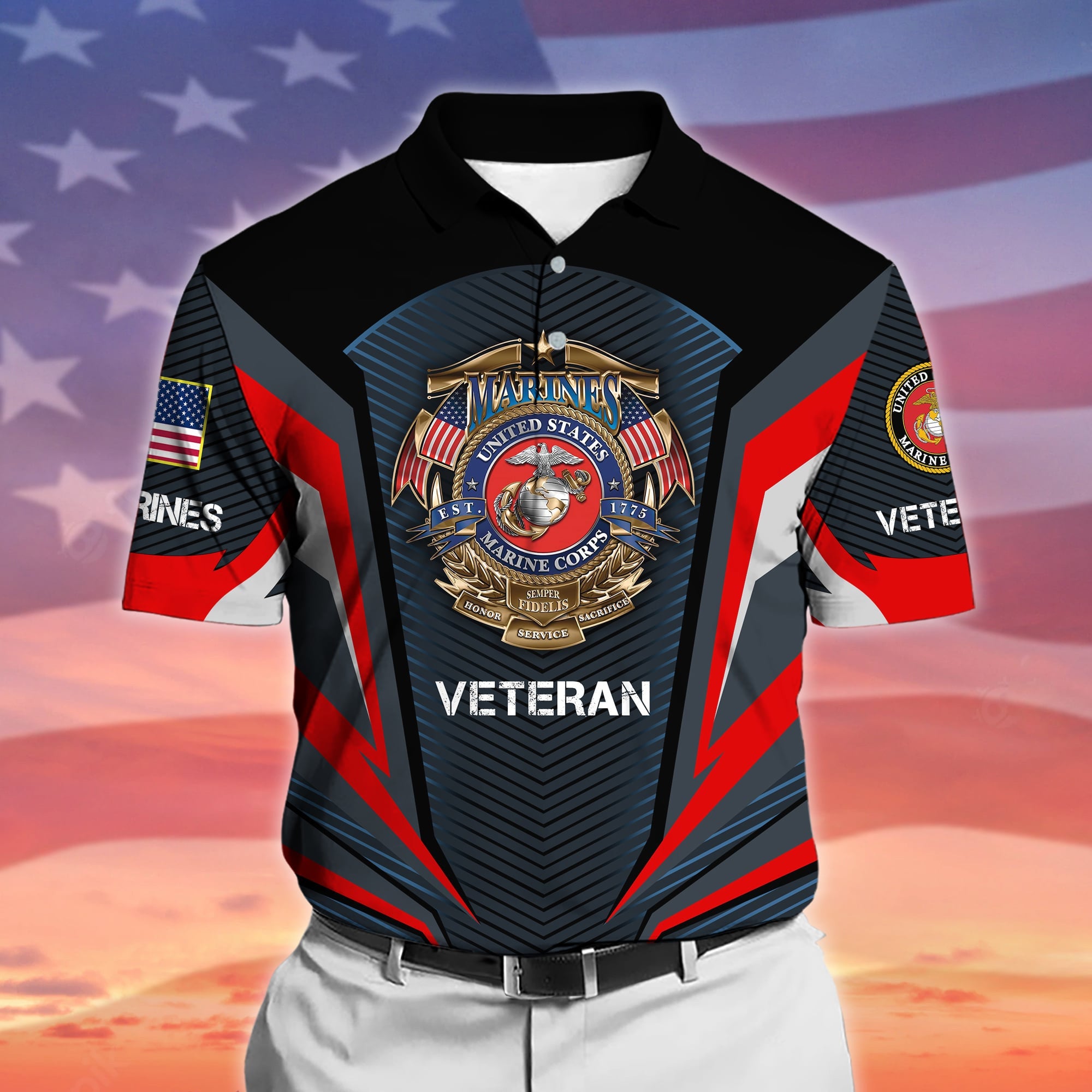 Premium Proudly Served US Veteran Polo Shirt