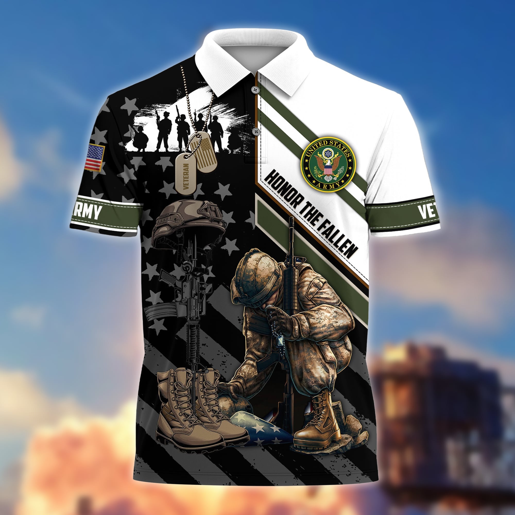 Premium Honor The Fallen US Veteran Polo And Hawaii Shirt