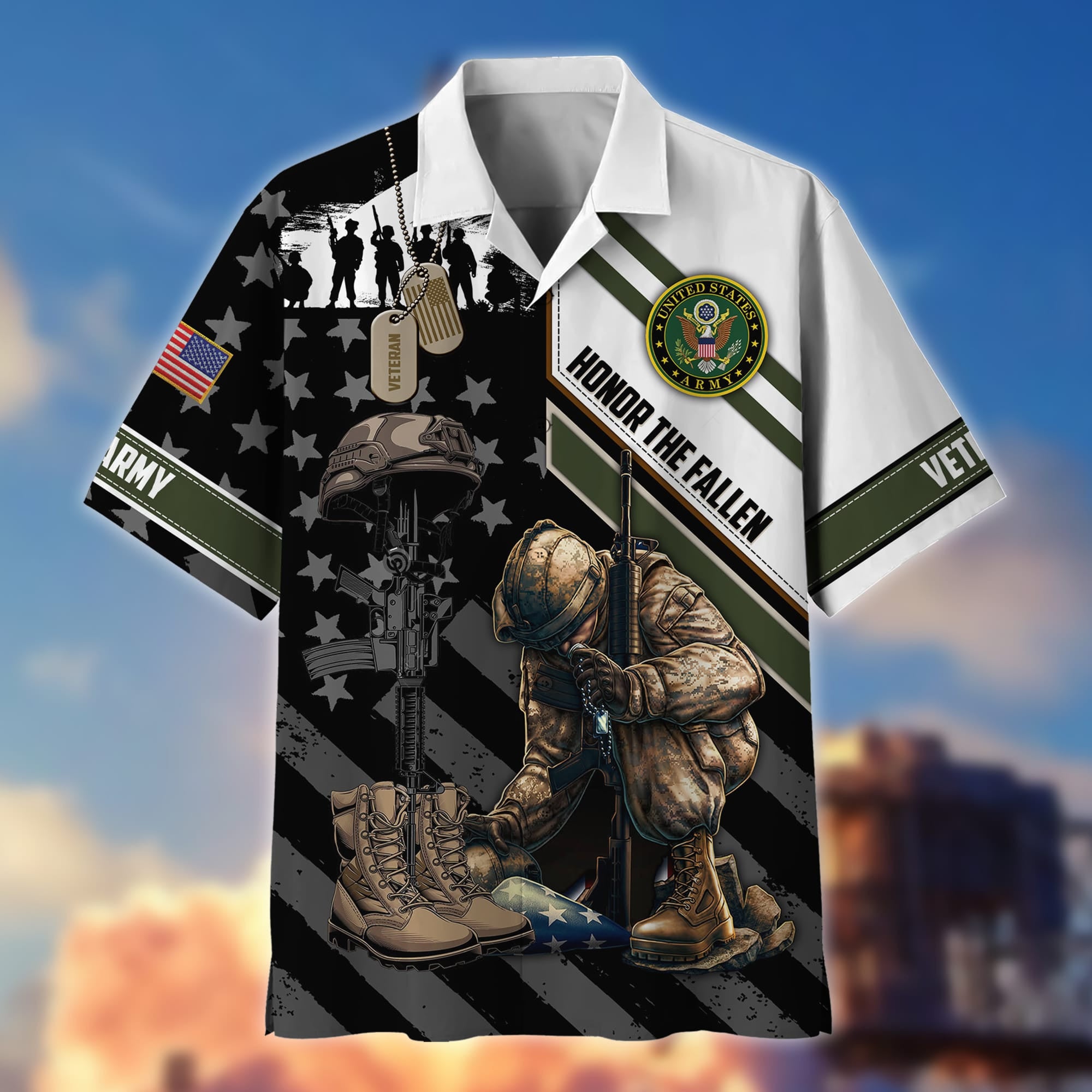Premium Honor The Fallen US Veteran Polo And Hawaii Shirt