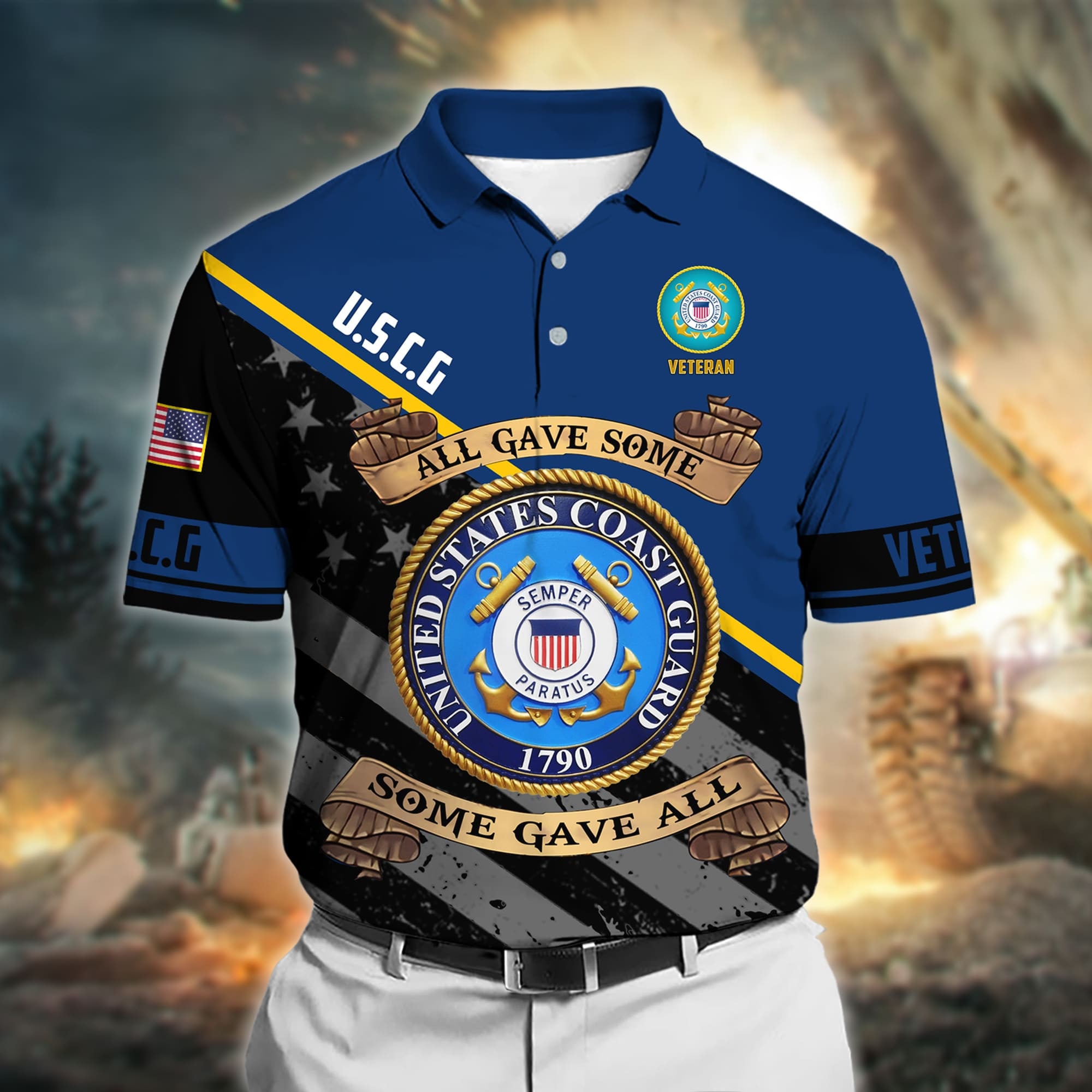 Premium All Gave Some Some Gave All US Veteran Polo Shirt