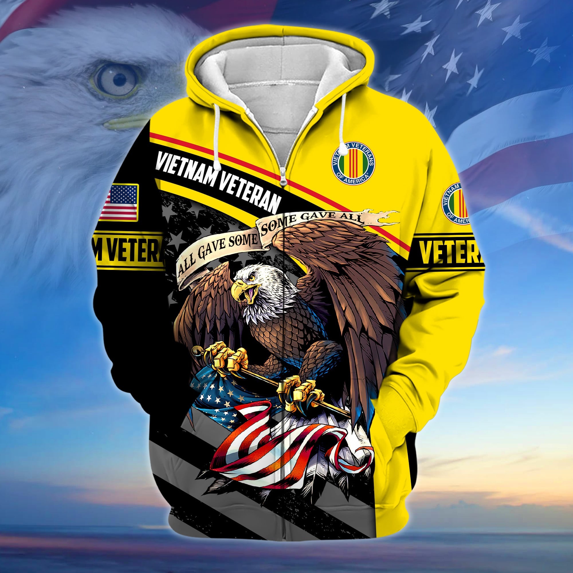 Premium All Gave Some Some Gave All US Veteran Zip Hoodie
