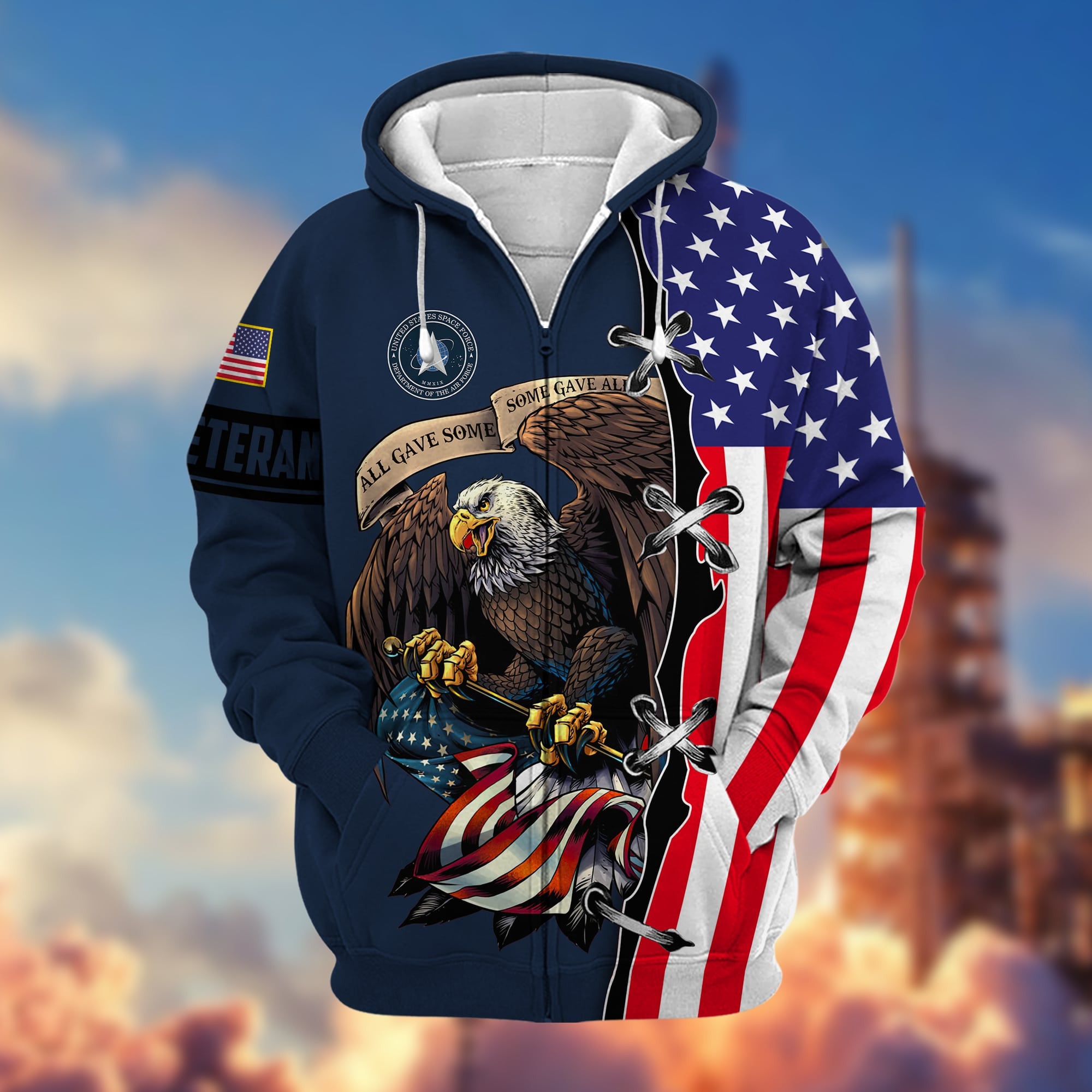 Premium US Veteran Zip Hoodie