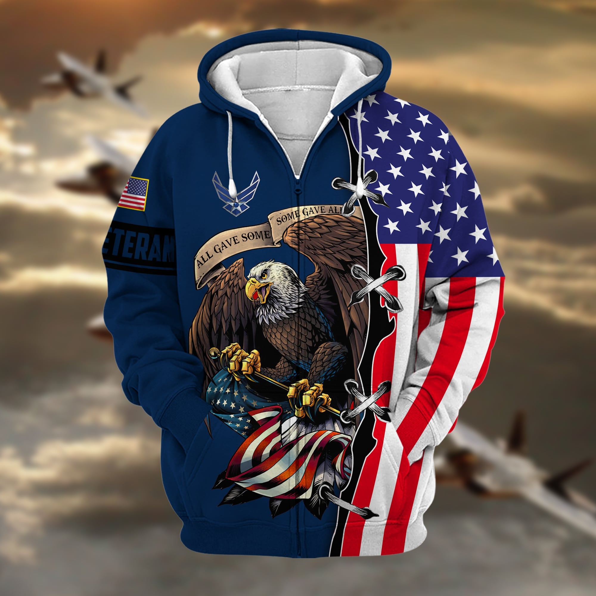 Premium US Veteran Zip Hoodie