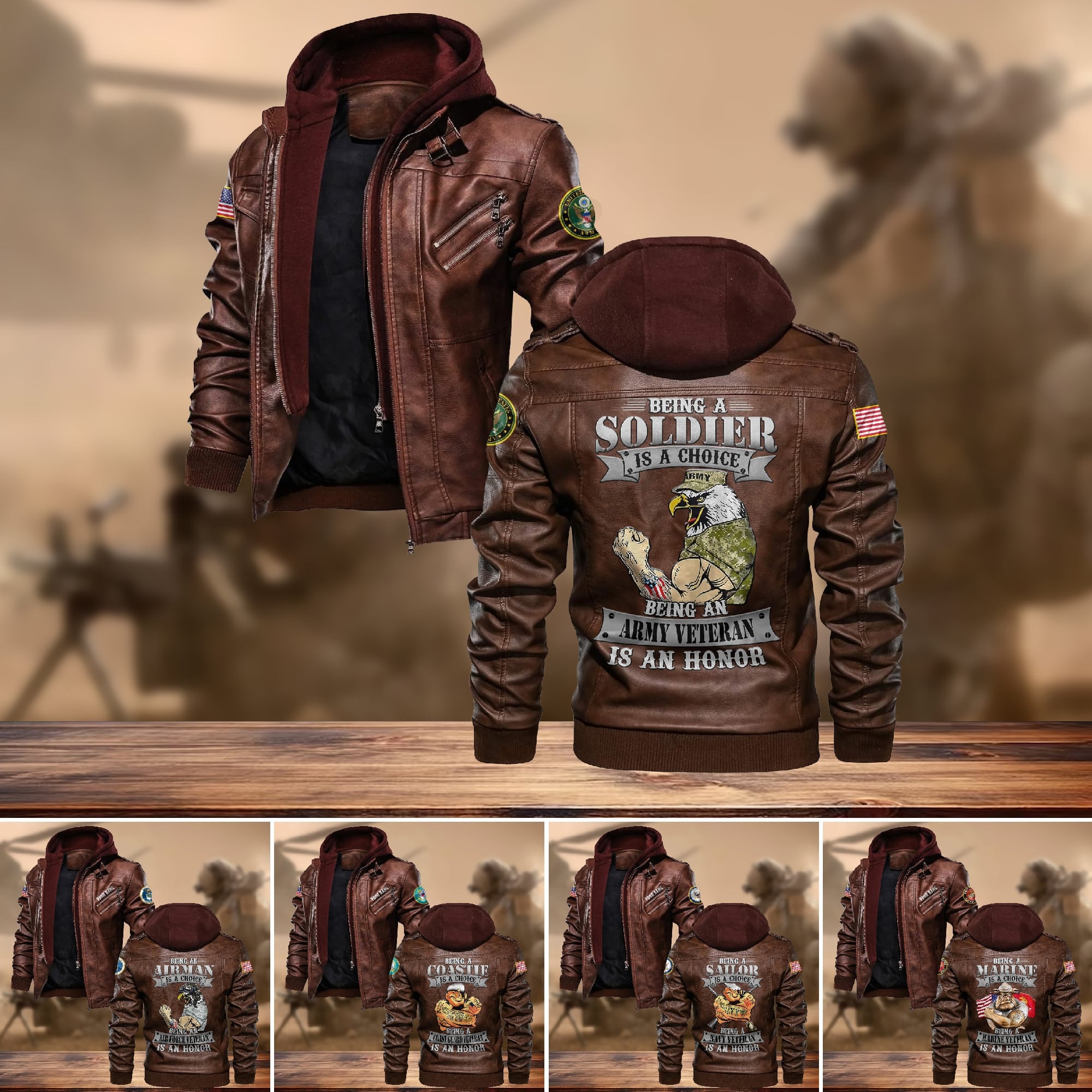Premium US Veteran Leather Jacket