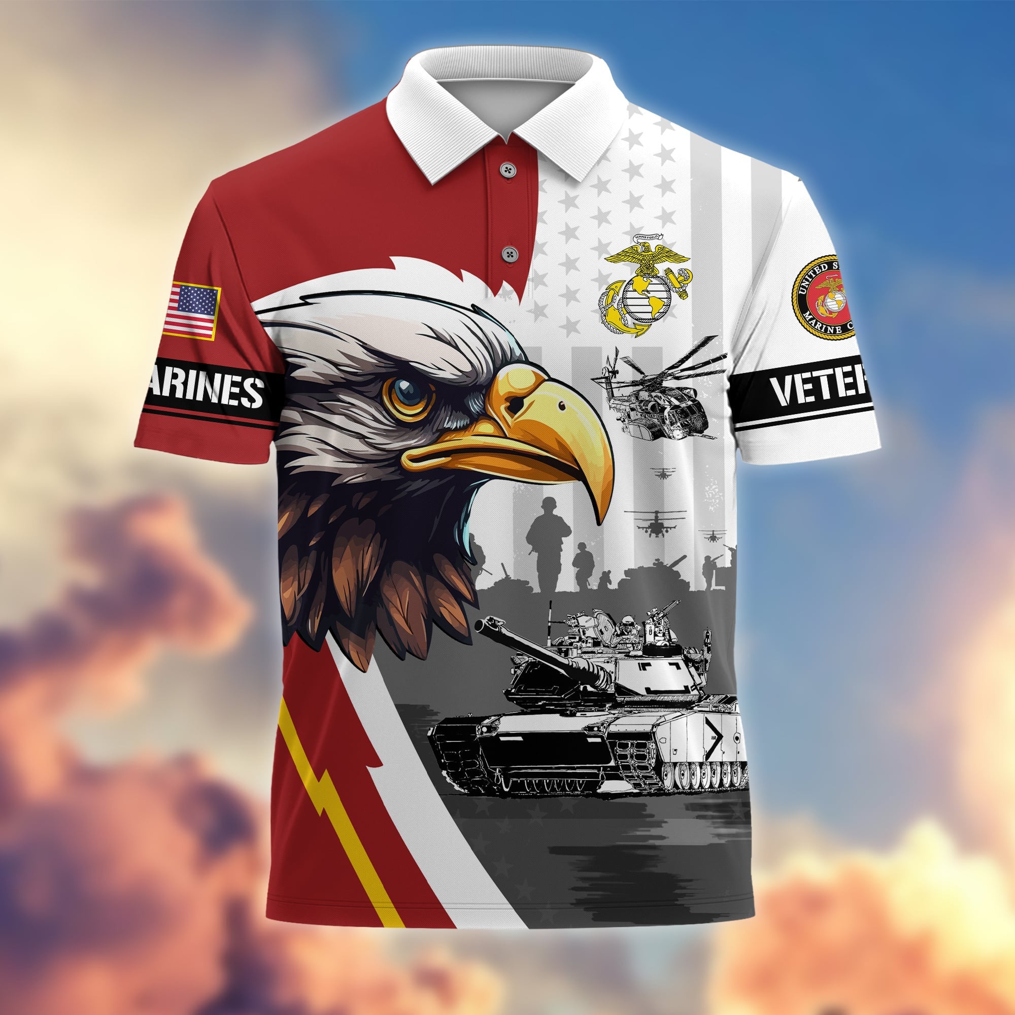 Premium Honoring All Who Served US Veterans Polo Shirt