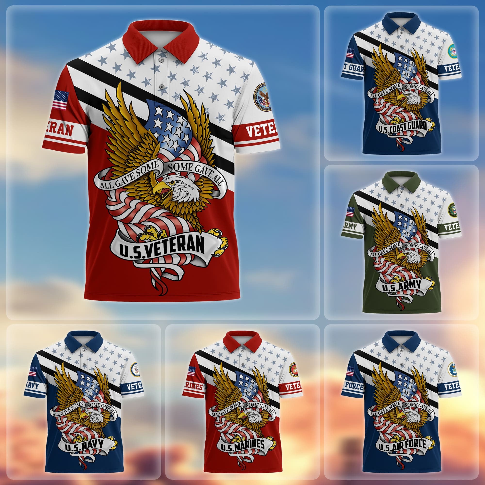Premium All Gave Some Some Gave All US Veterans Polo Shirt