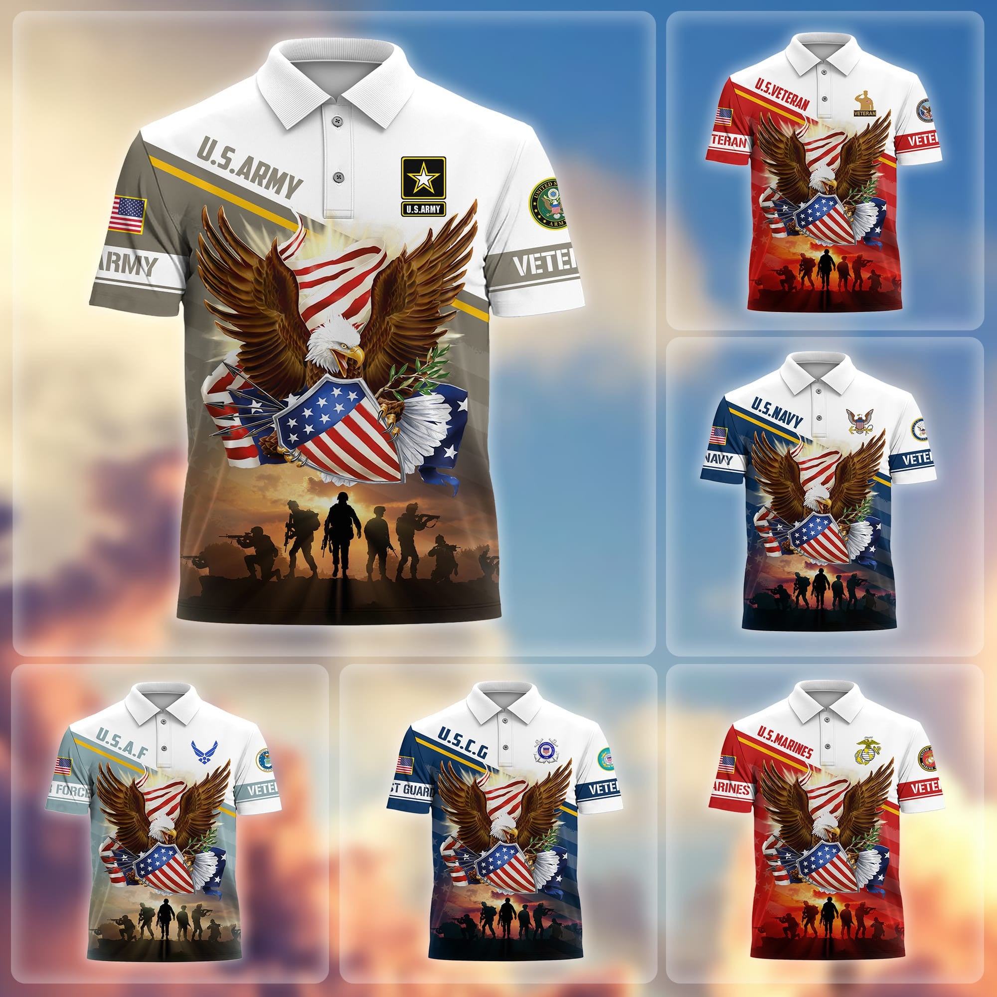 Premium Proudly Served US Veterans Polo Shirt