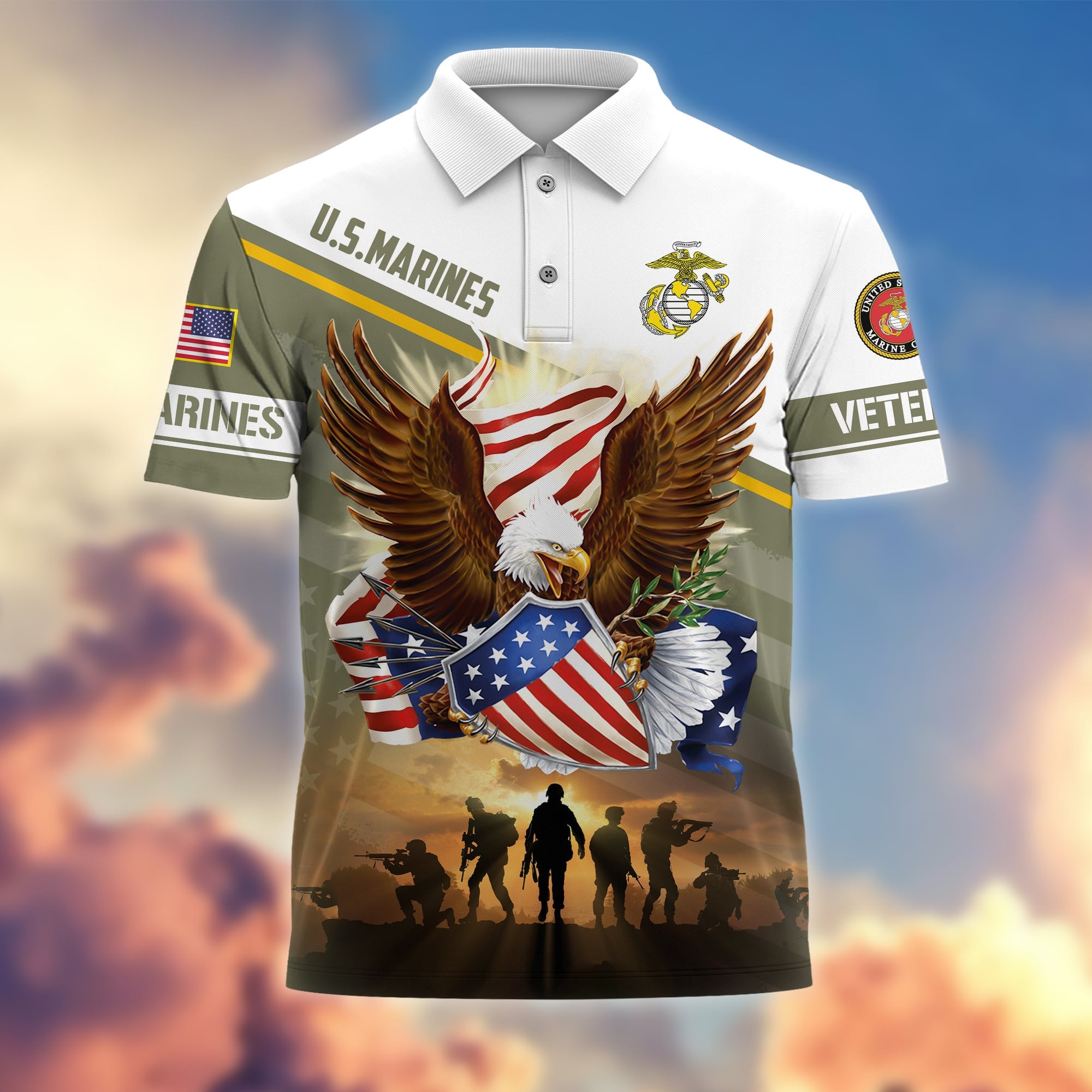 Premium Proudly Served US Veterans Polo Shirt