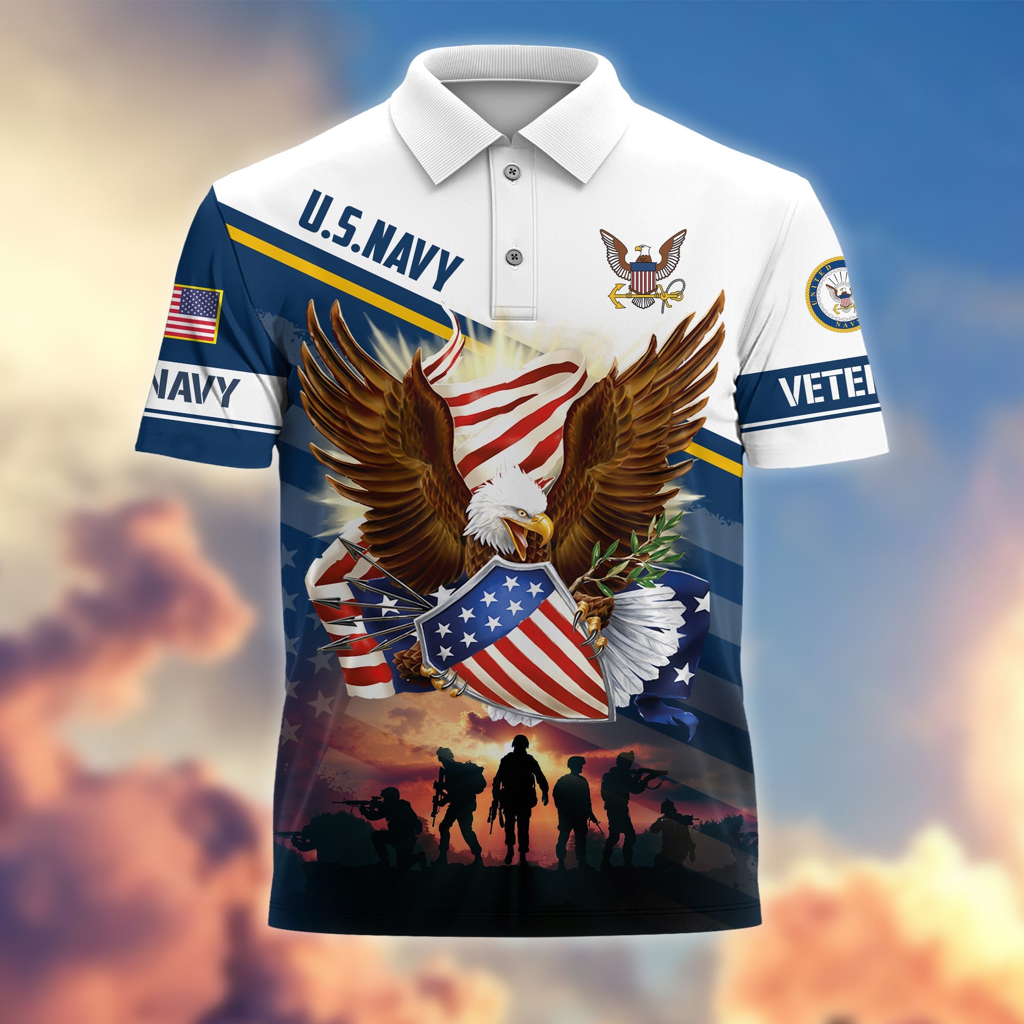 Premium Proudly Served US Veterans Polo Shirt
