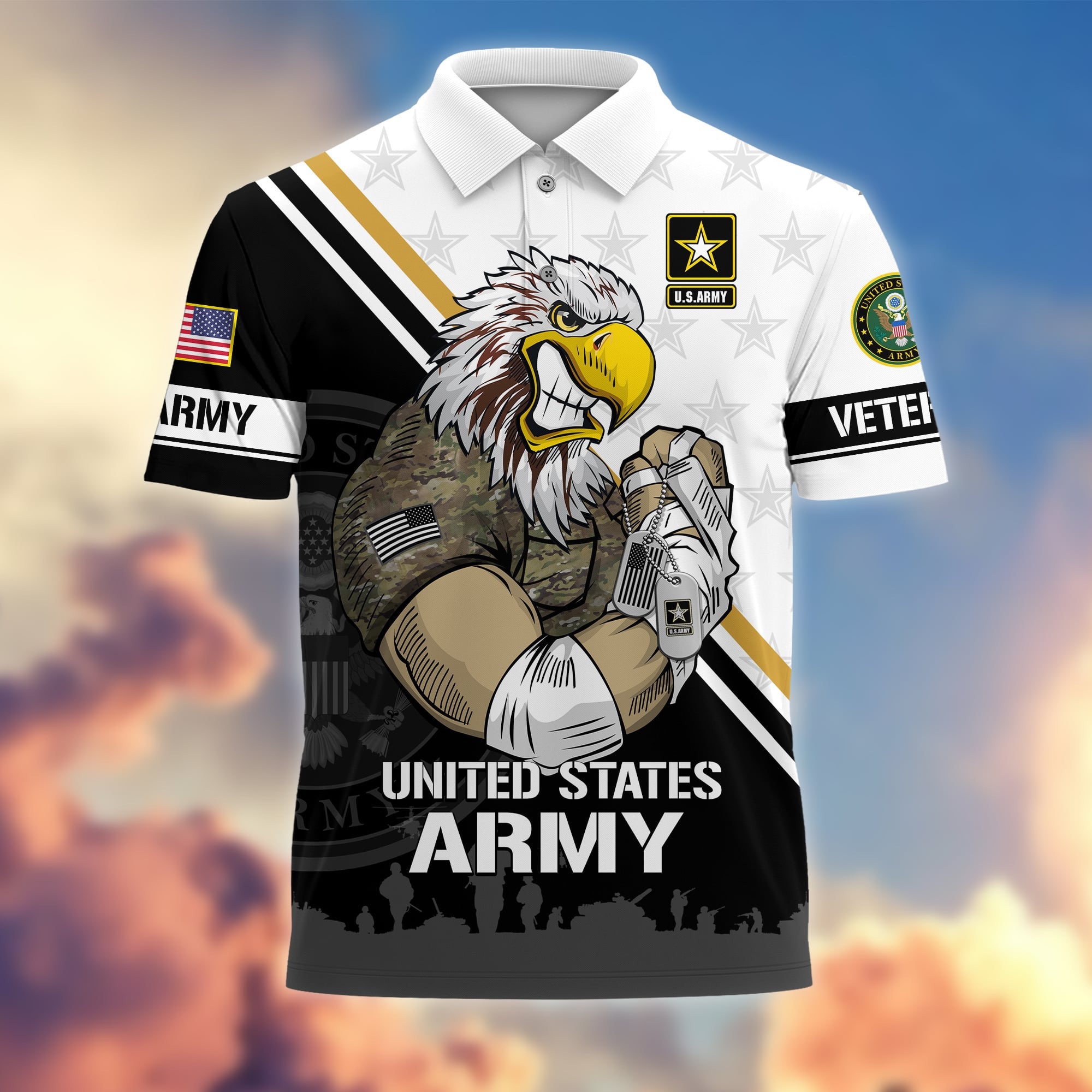 Premium Proudly Served US Veterans Polo Shirt