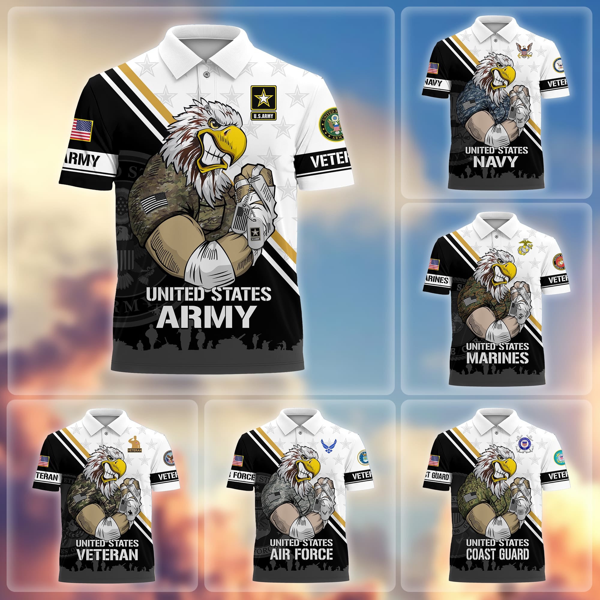 Premium Proudly Served US Veterans Polo Shirt