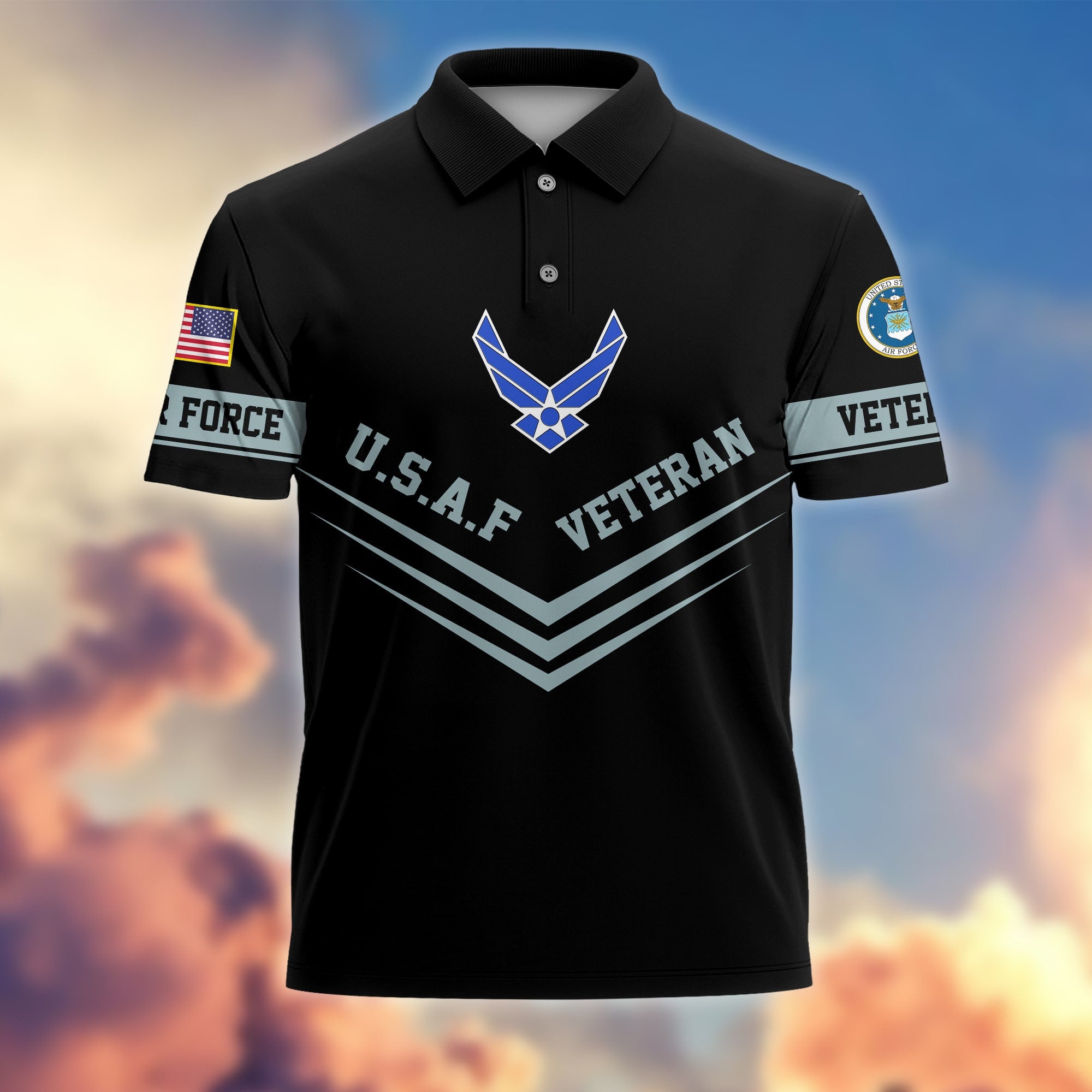 Premium Multiservice US Veterans Polo Shirt