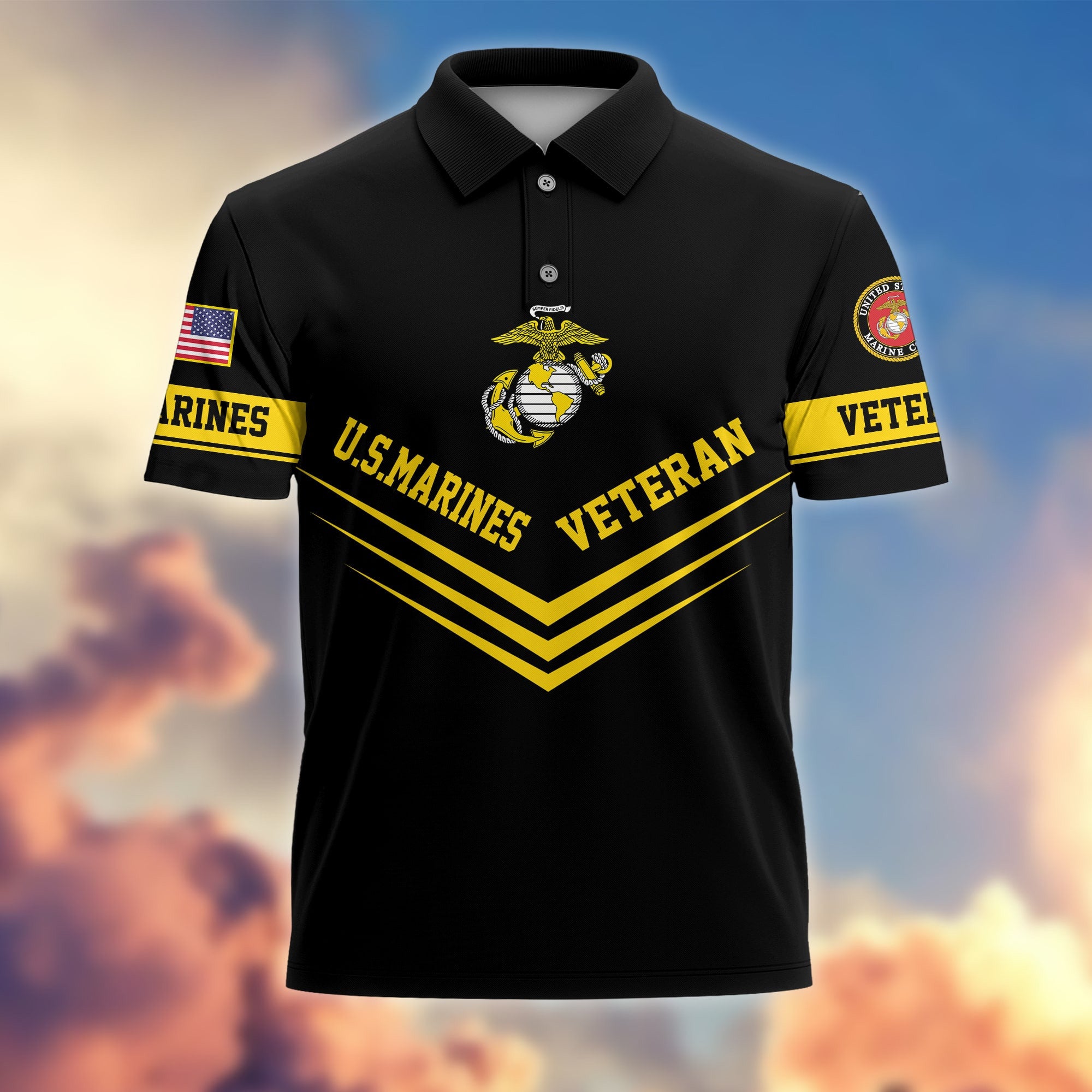 Premium Multiservice US Veterans Polo Shirt