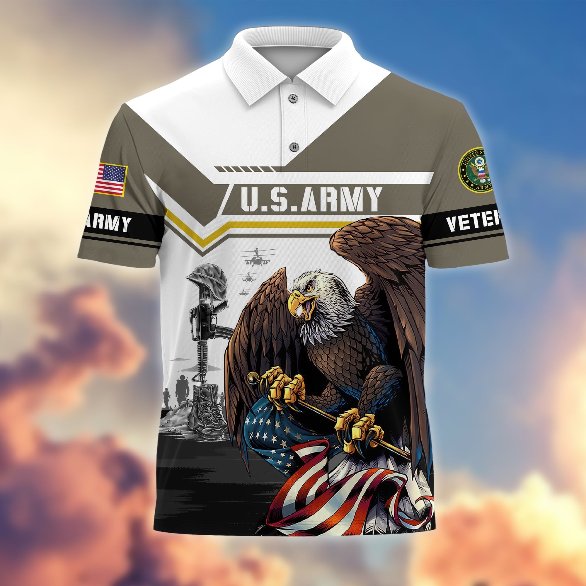 Premium Honoring All Who Served US Veterans Polo Shirt