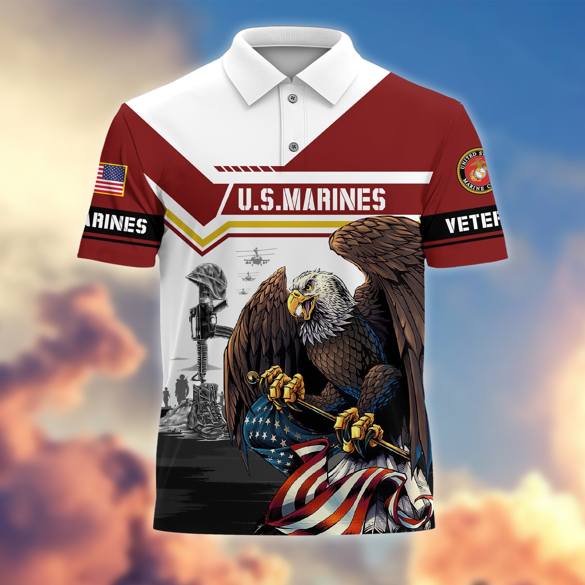 Premium Honoring All Who Served US Veterans Polo Shirt