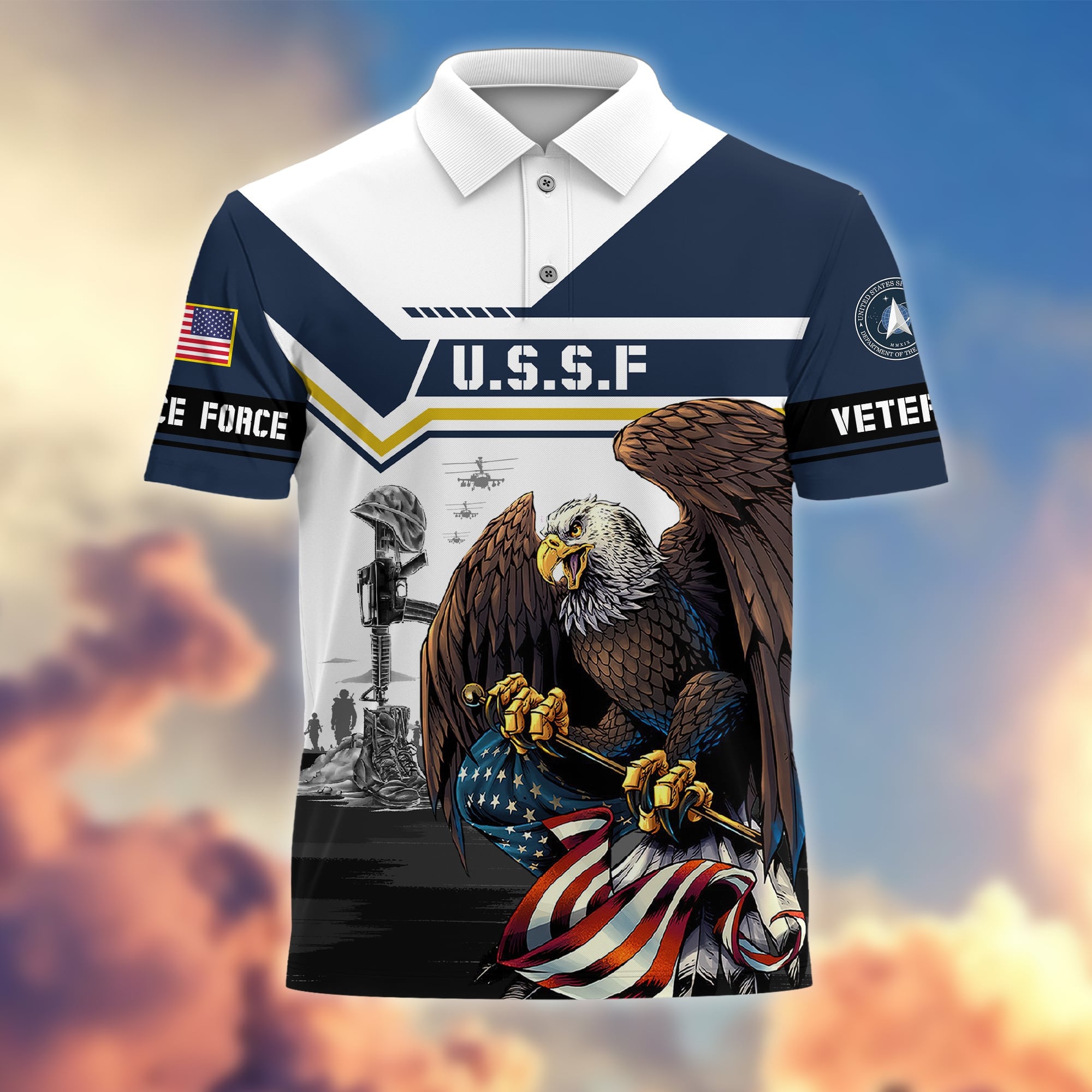 Premium Honoring All Who Served US Veterans Polo Shirt