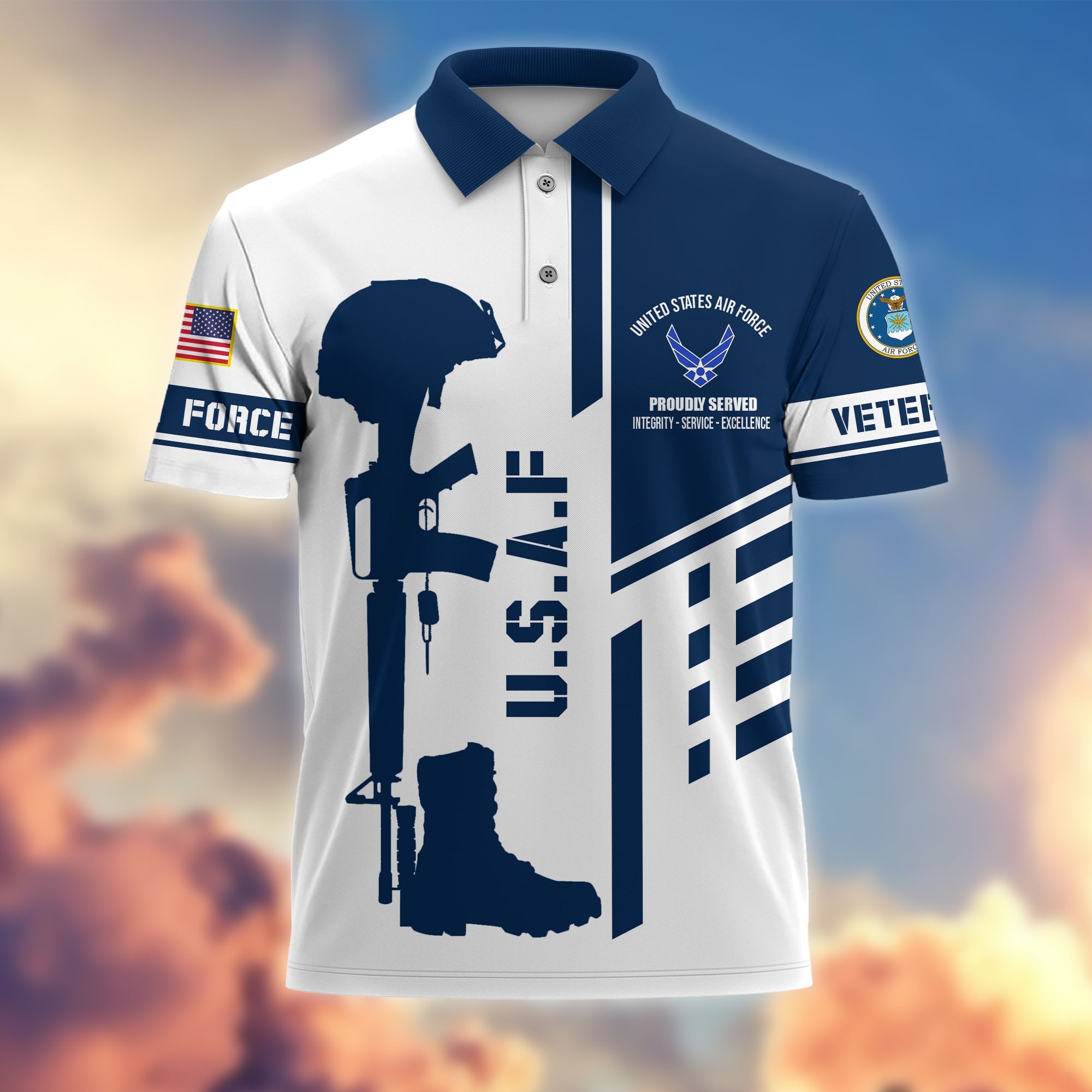 Premium Proudly Served US Veterans Polo Shirt