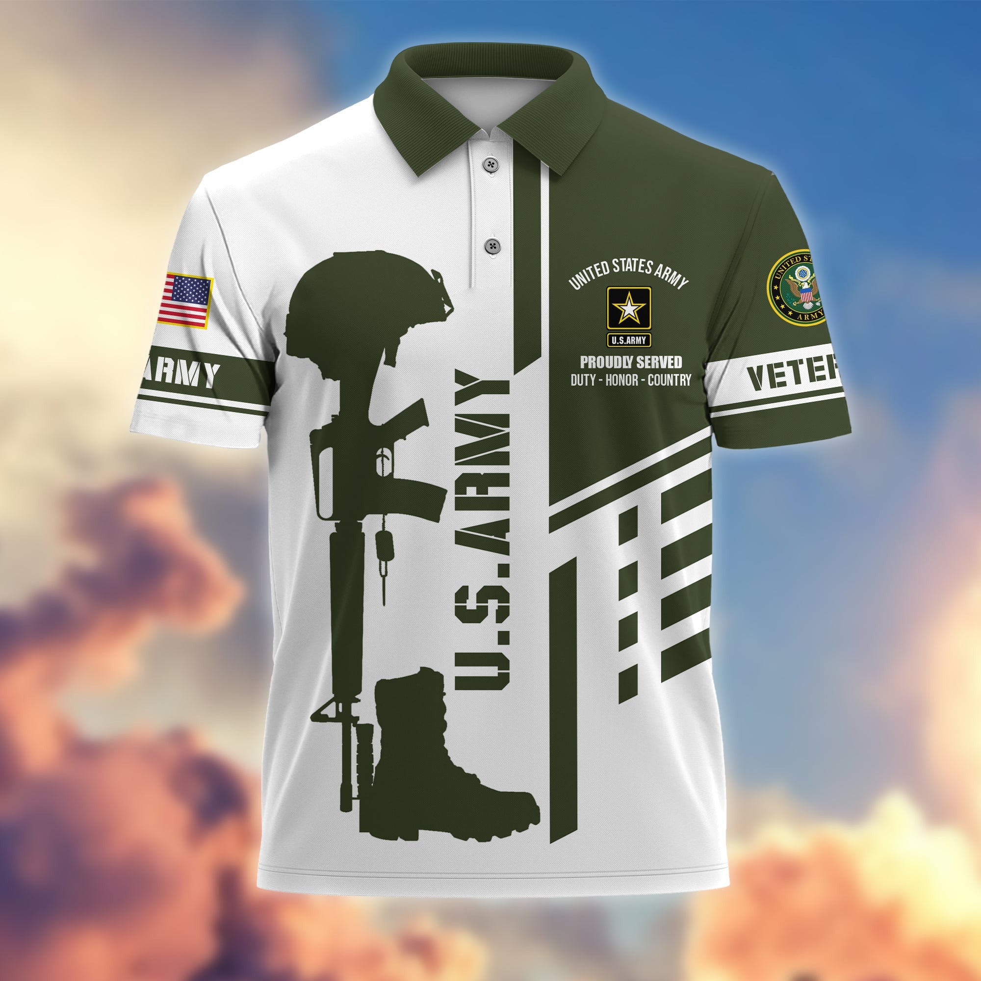 Premium Proudly Served US Veterans Polo Shirt