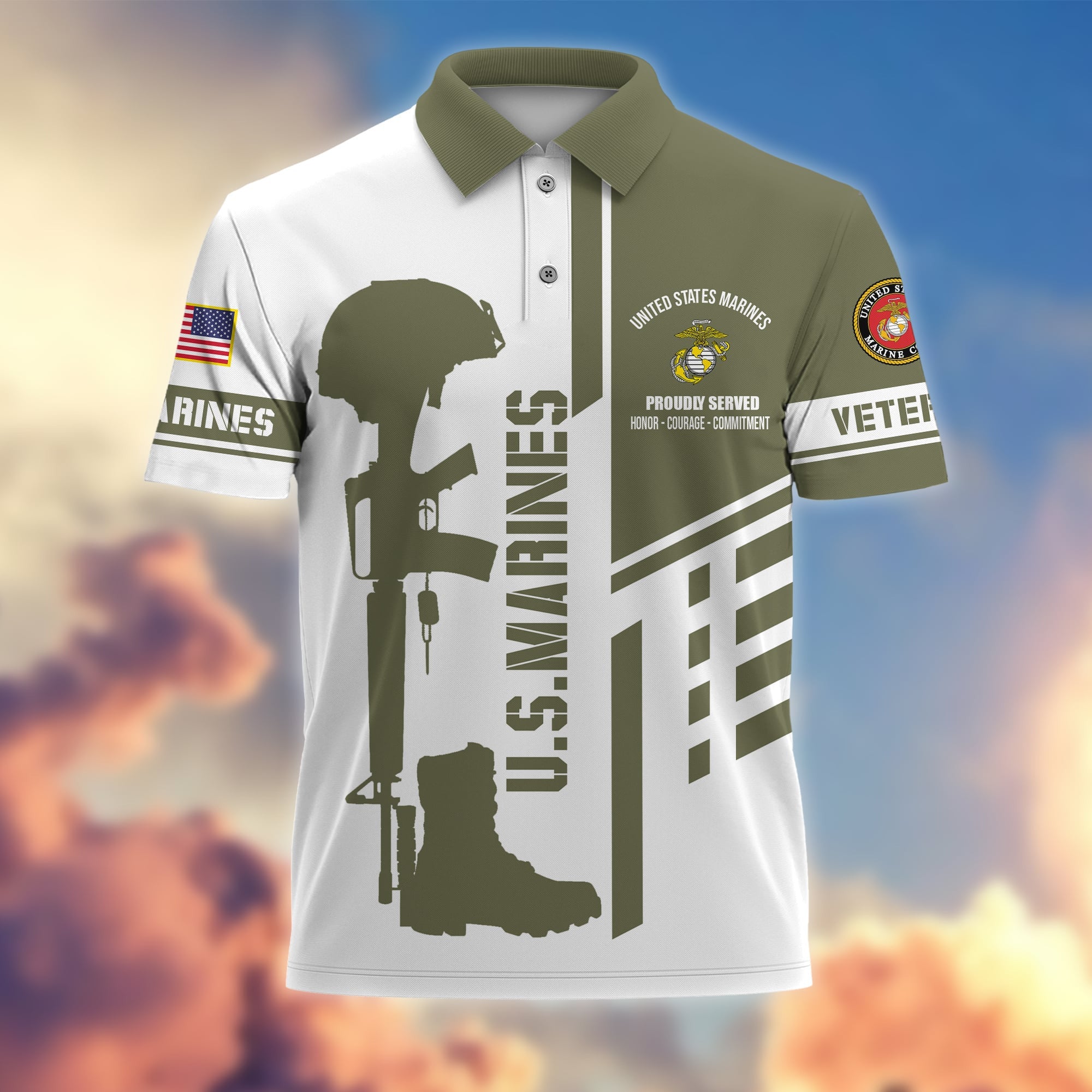 Premium Proudly Served US Veterans Polo Shirt