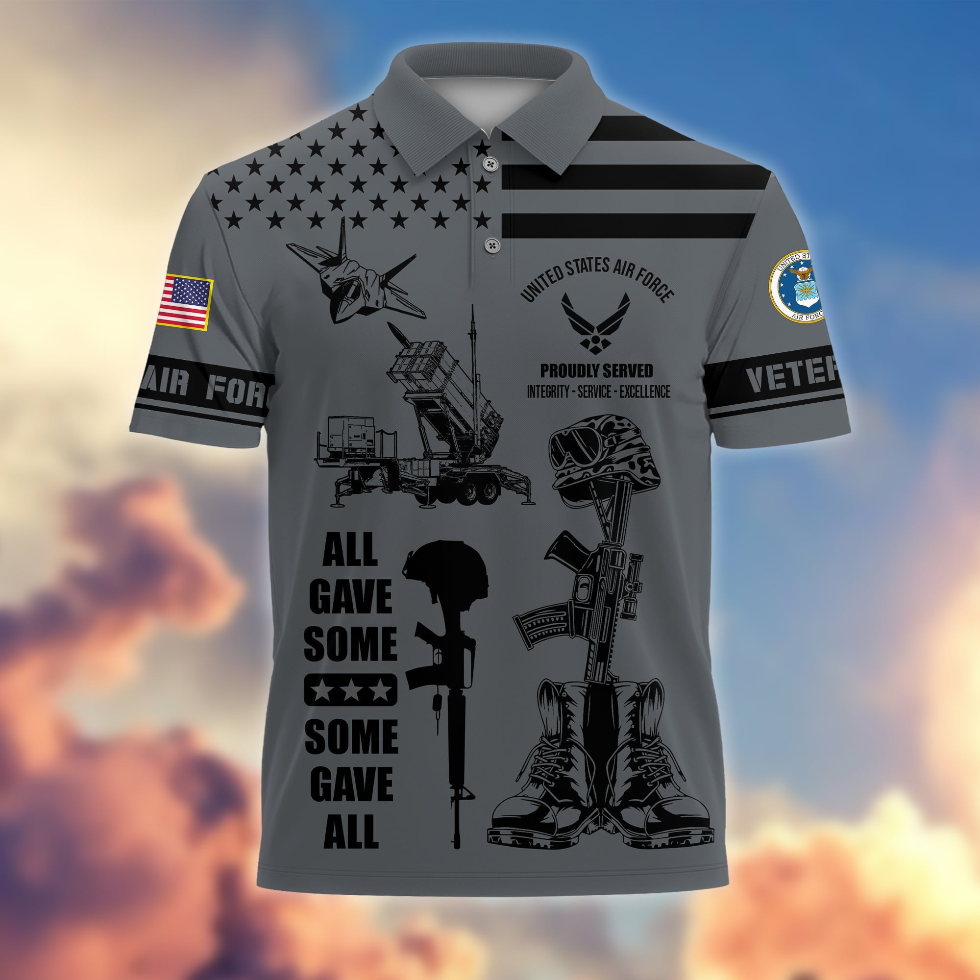 Premium All Gave Some Some Gave All US Veterans Polo Shirt