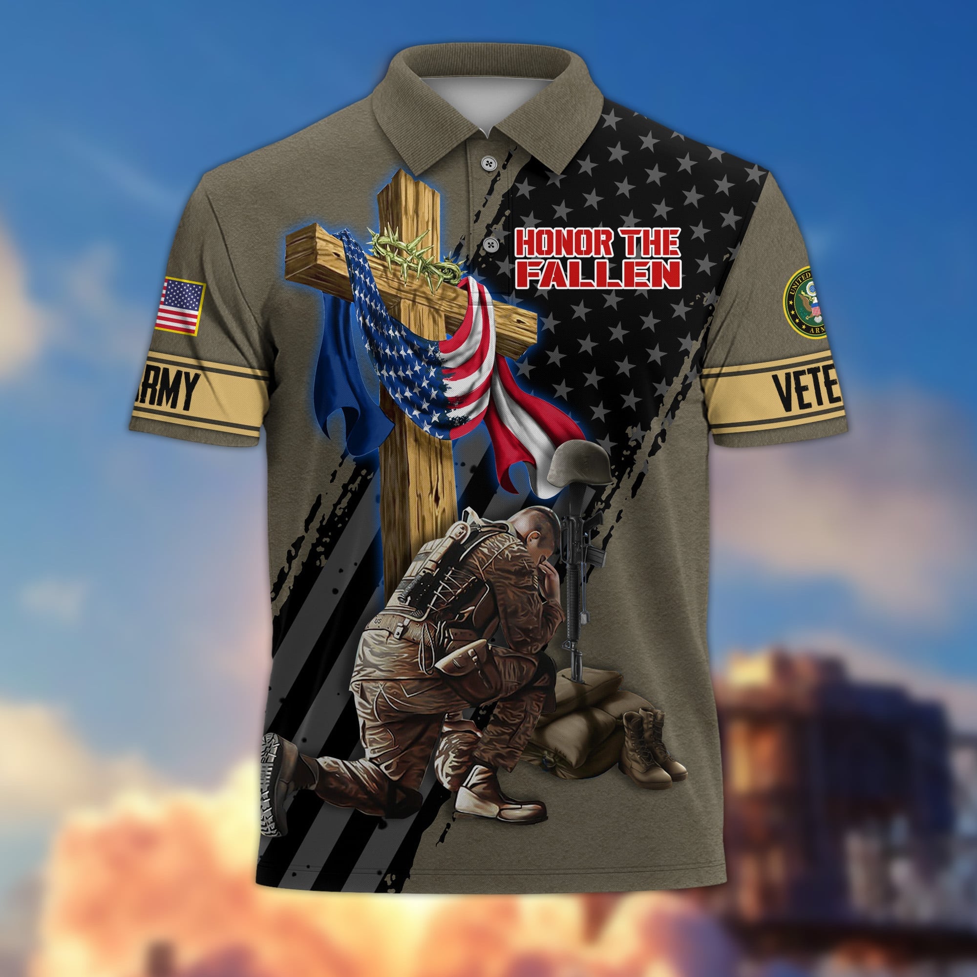 Premium Honor The Fallen US Veterans Polo Shirt