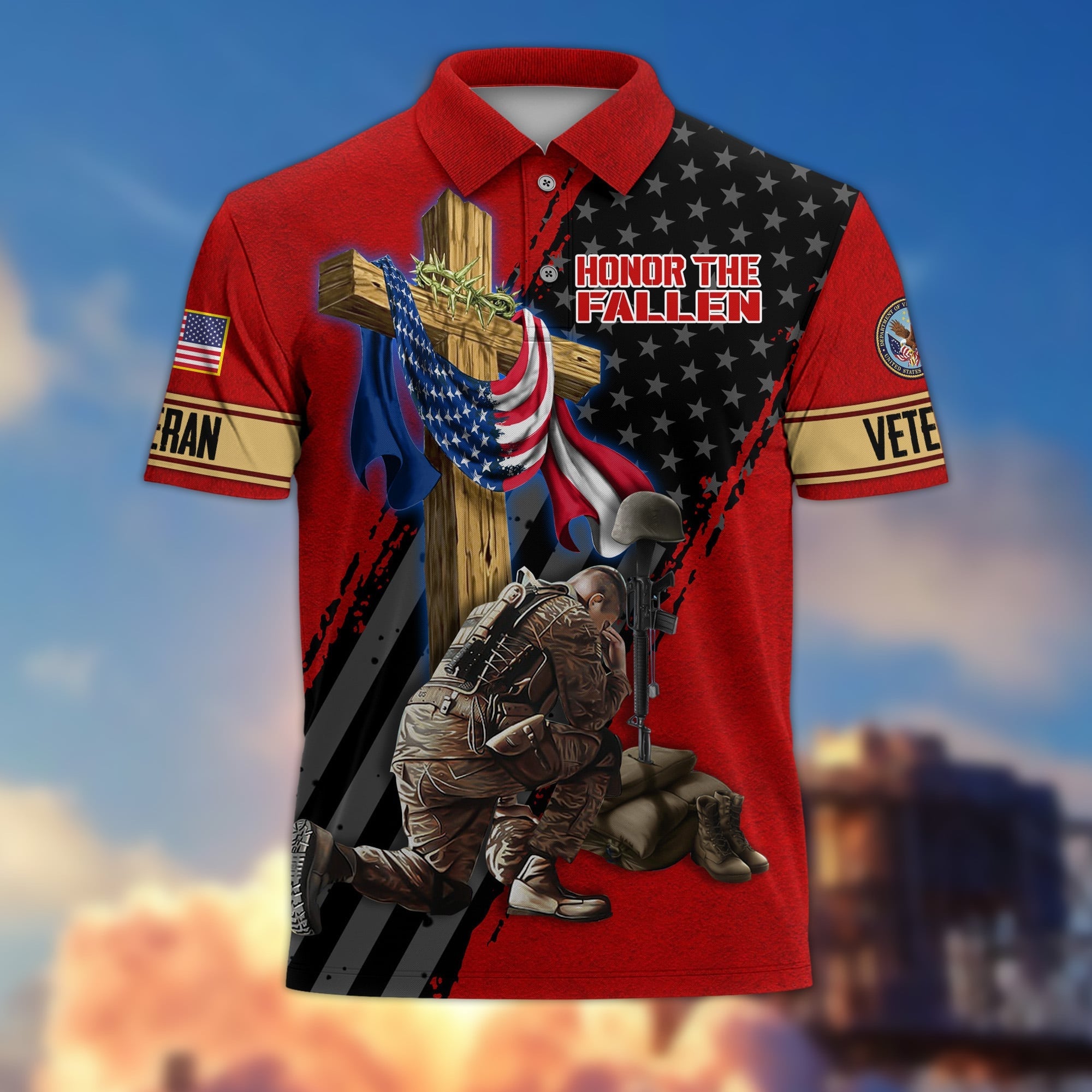 Premium Honor The Fallen US Veterans Polo Shirt