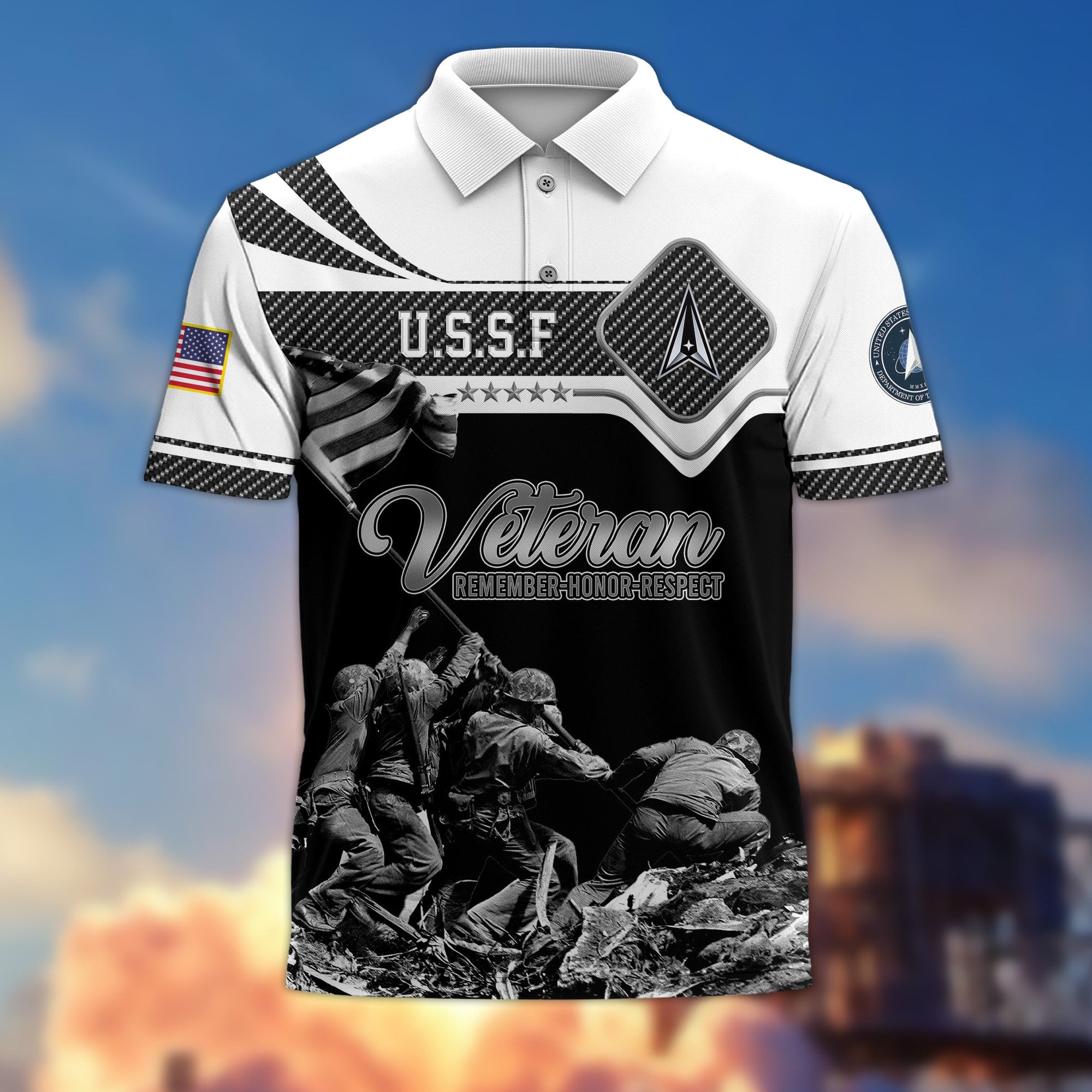 Premium US Veterans Remember - Honor - Respect Polo Shirt