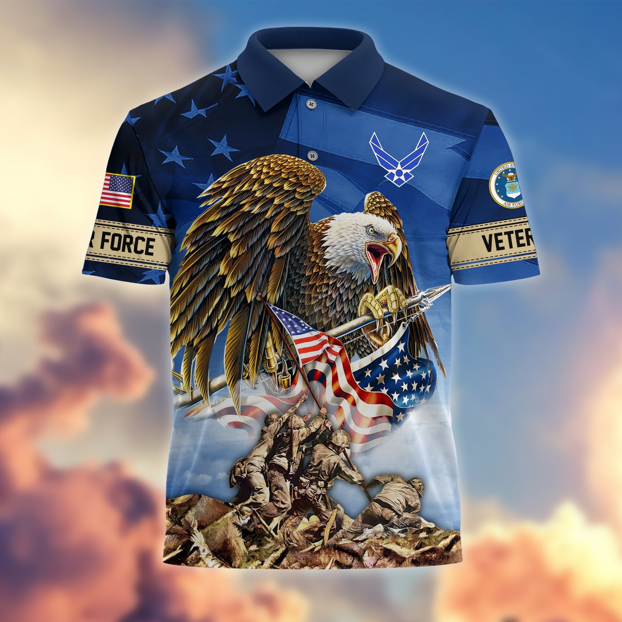 Premium American Pride US Veterans Polo Shirt