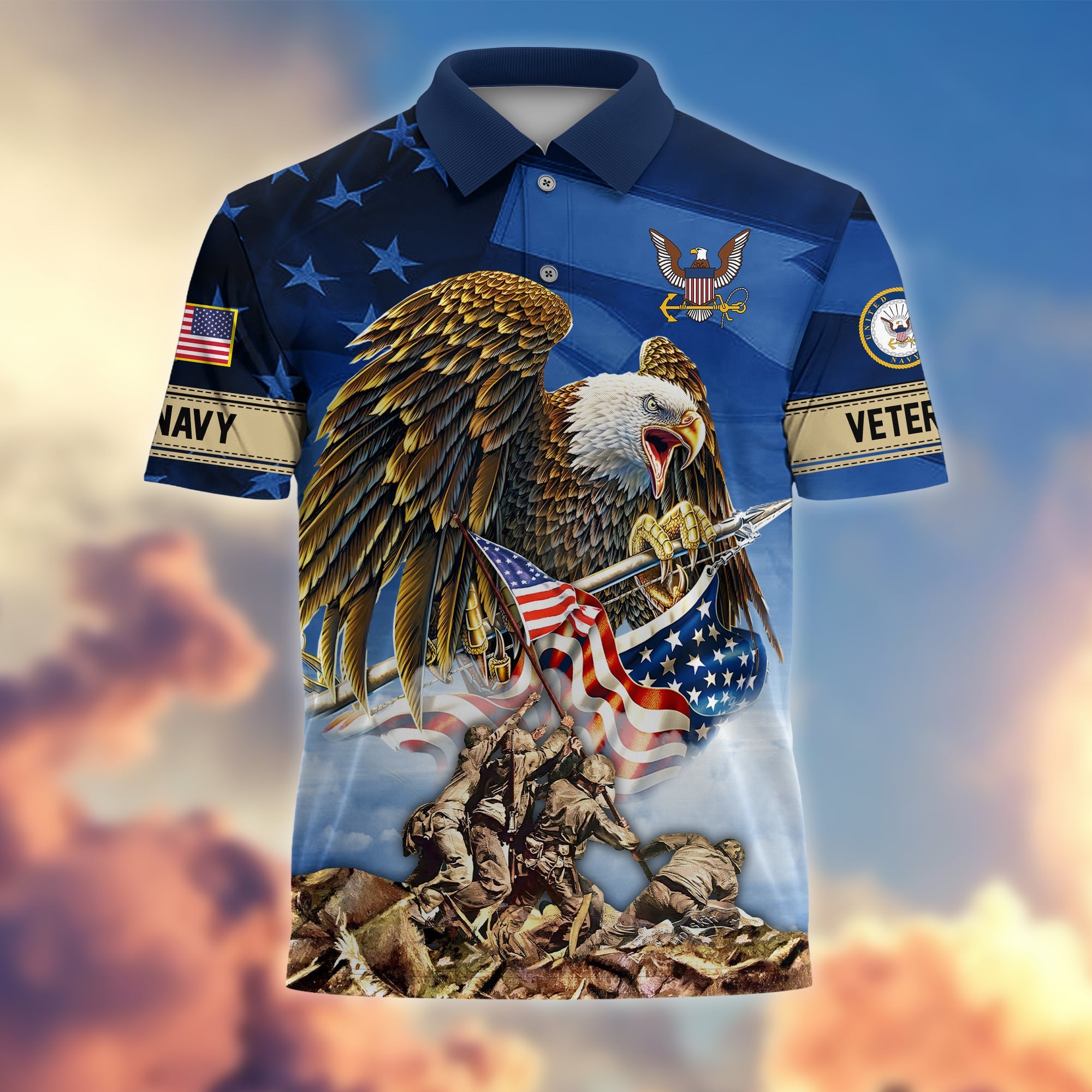 Premium American Pride US Veterans Polo Shirt