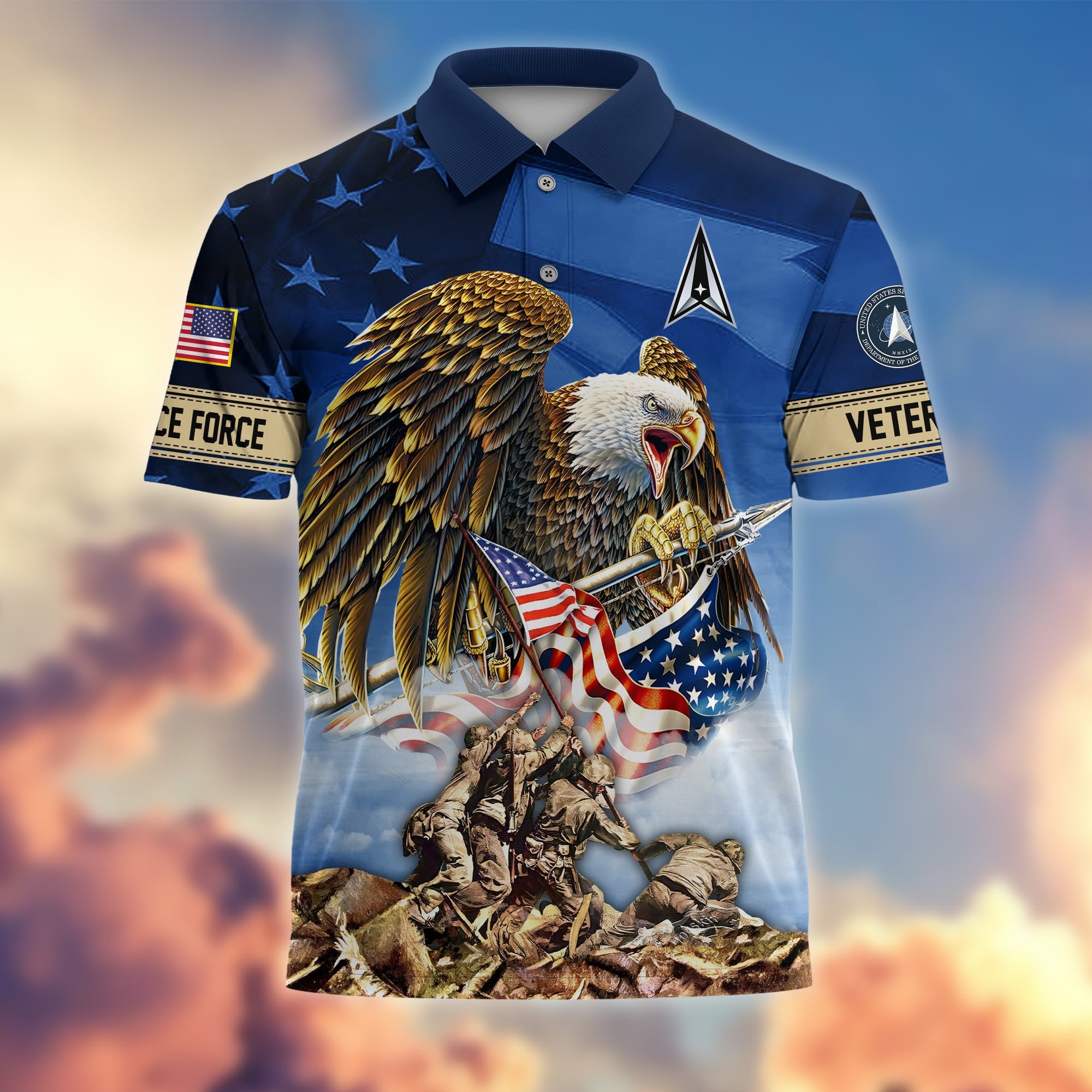 Premium American Pride US Veterans Polo Shirt