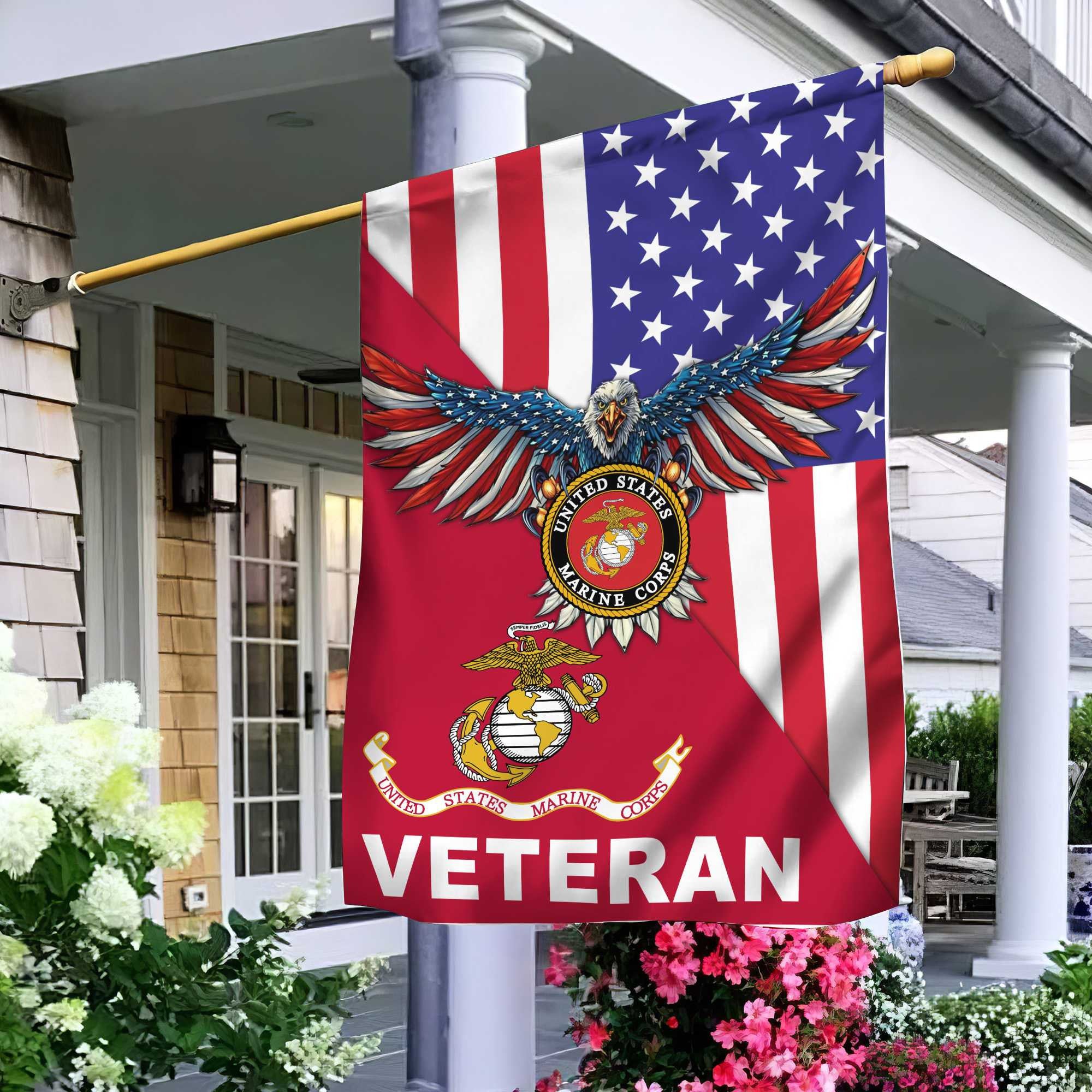 US Marine Veteran Garden Flag – House Flag