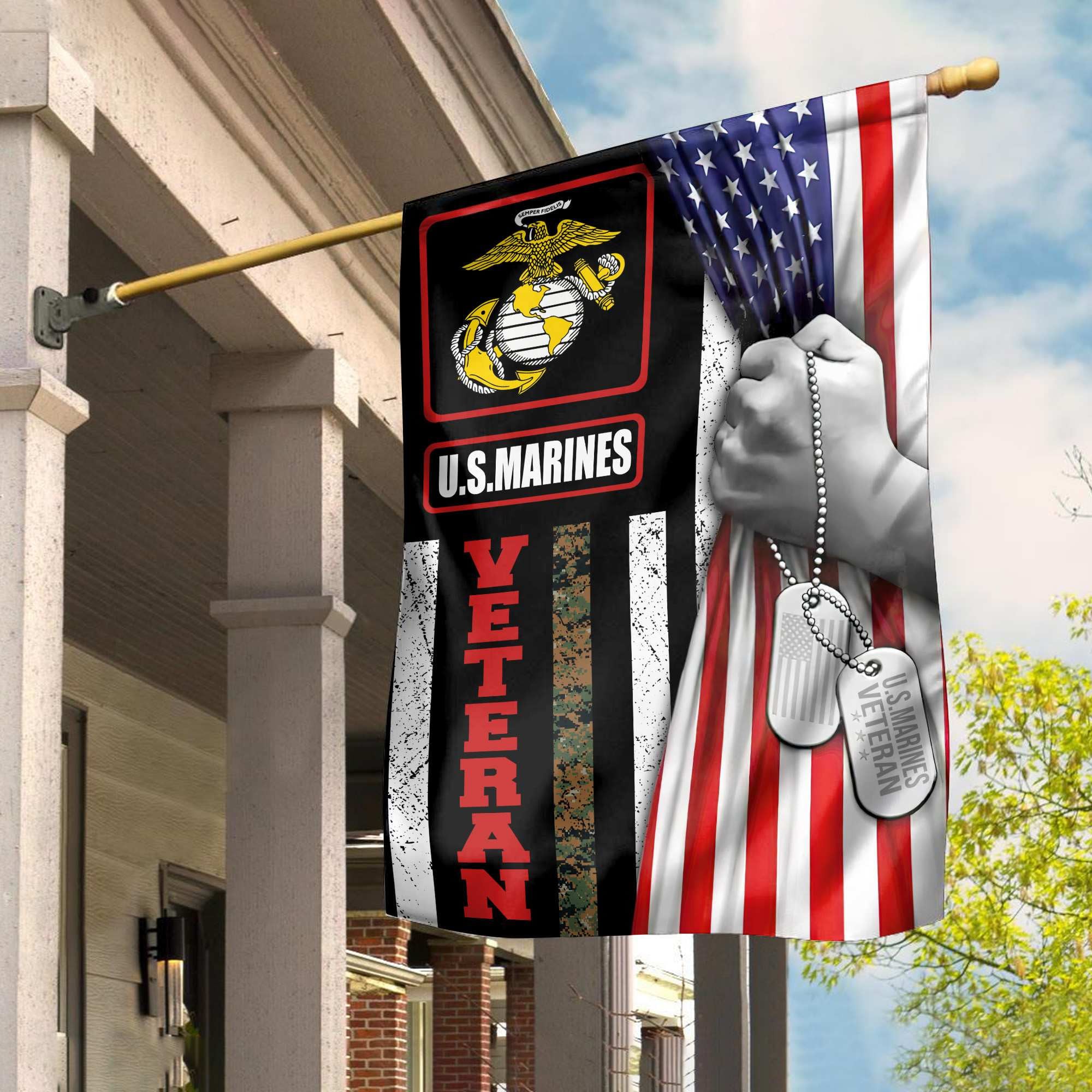 US Marine Veteran Garden Flag – House Flag