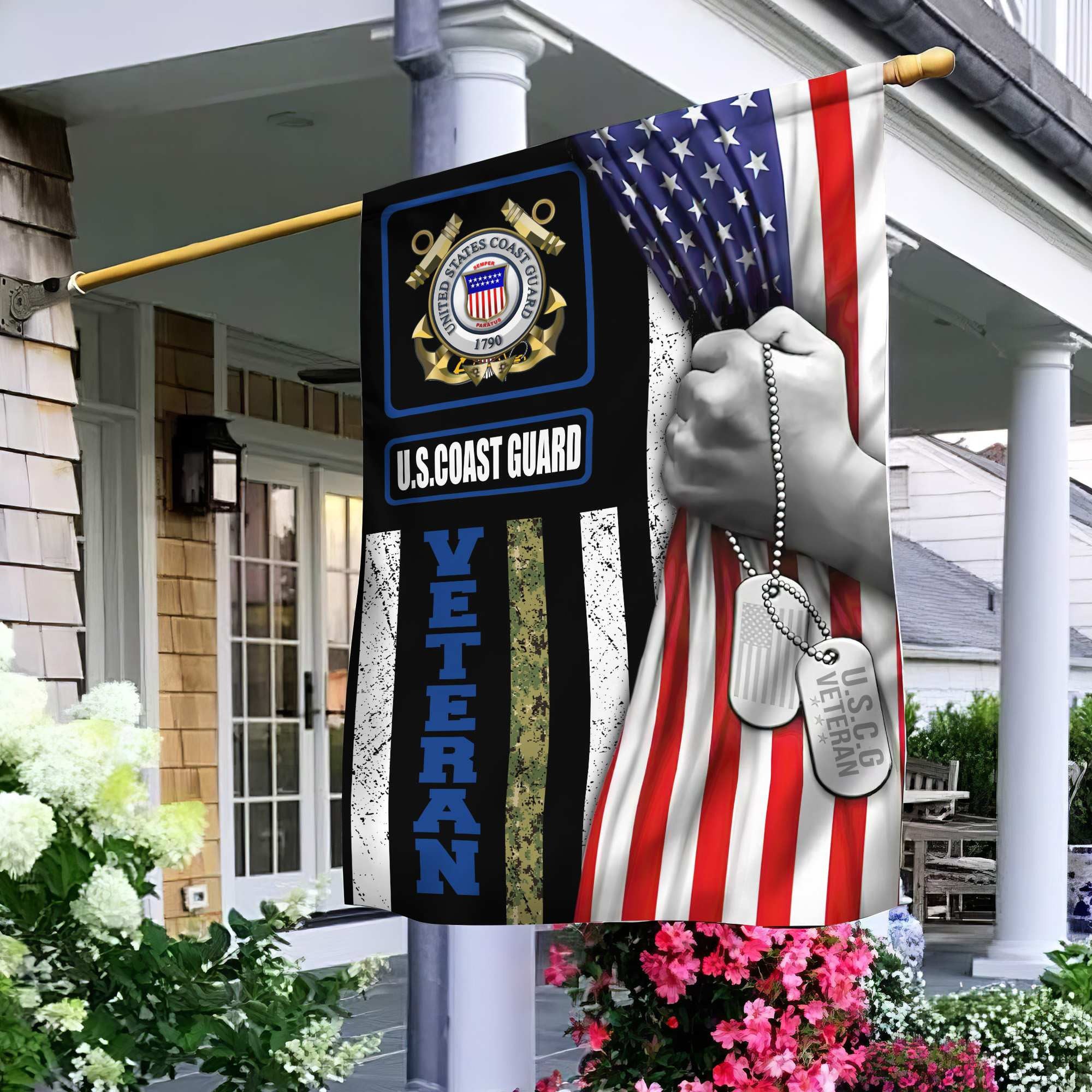 USCG Veteran Garden Flag – House Flag