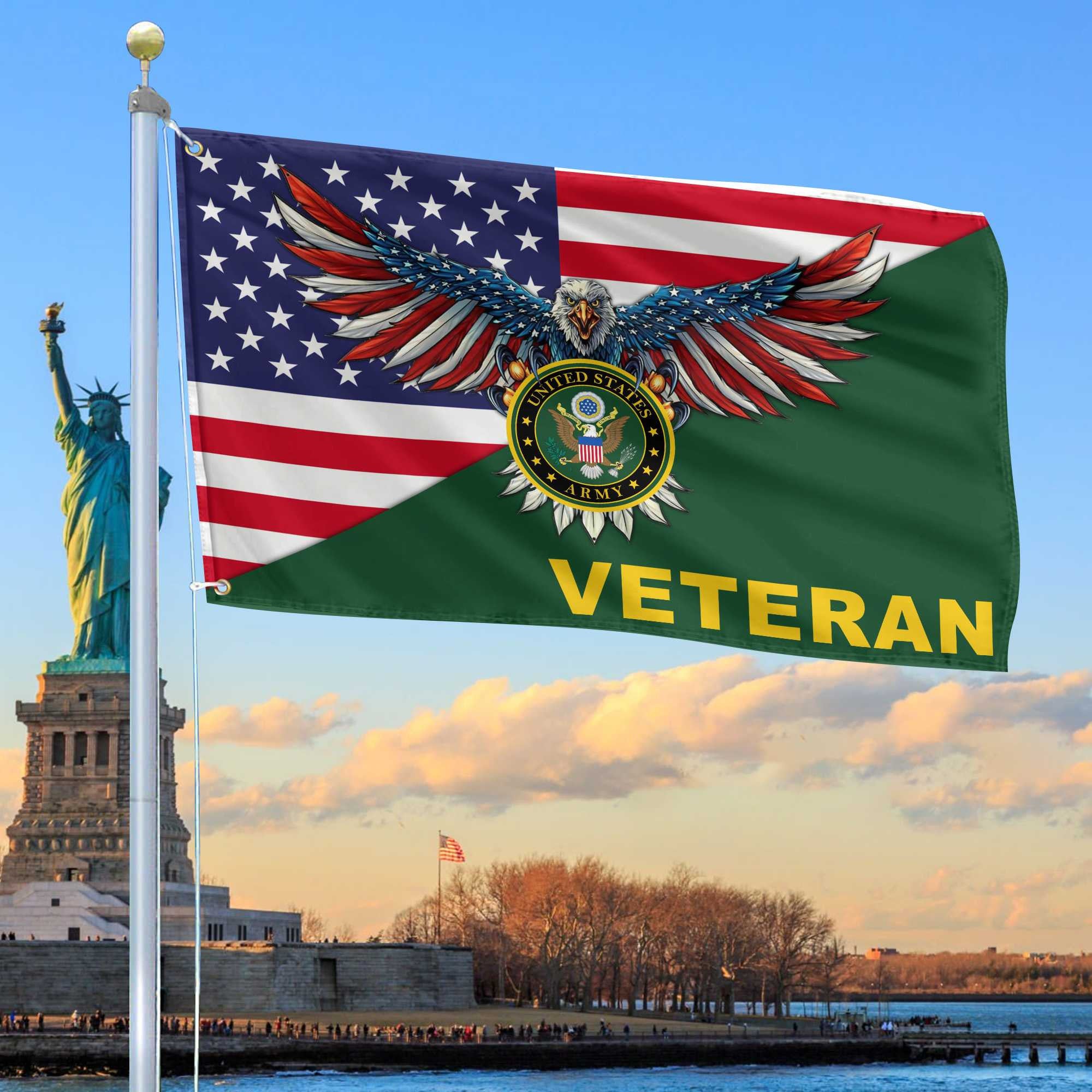 Premium US Army Grommet Flag Gift For Veterans Day, Father's Day, Memorial Day