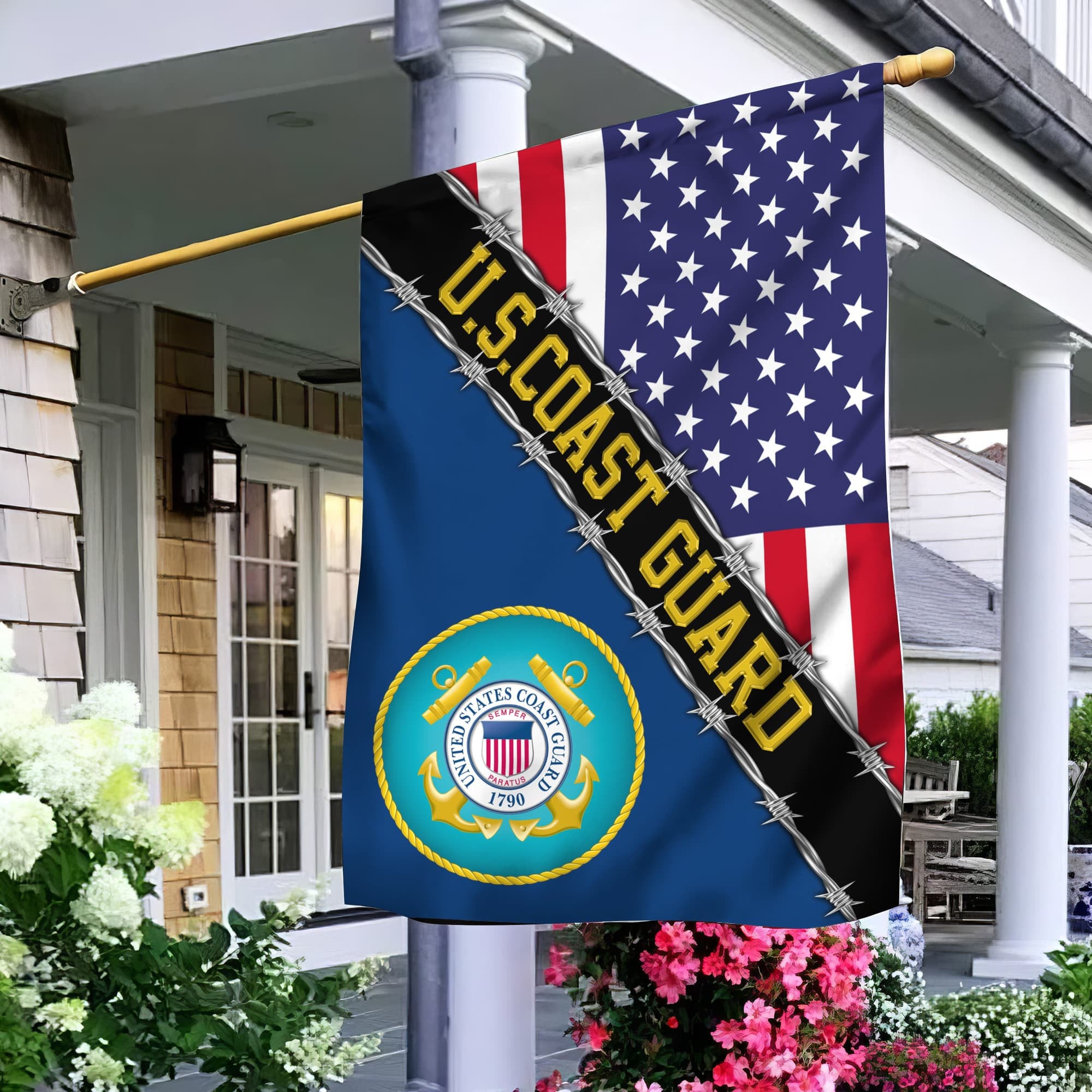 USCG Garden Flag - House Flag, Gift For Veterans Day, Father's Day, Memorial Day