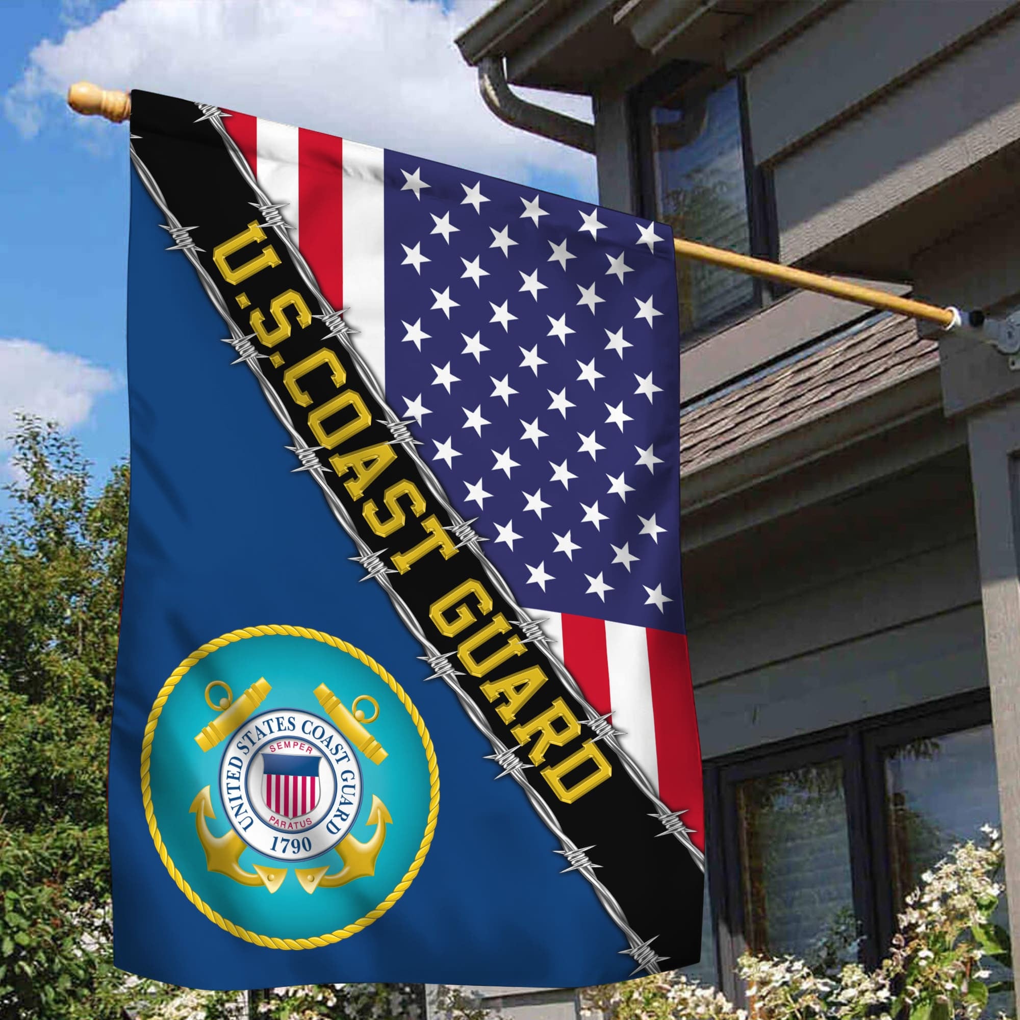 USCG Garden Flag - House Flag, Gift For Veterans Day, Father's Day, Memorial Day