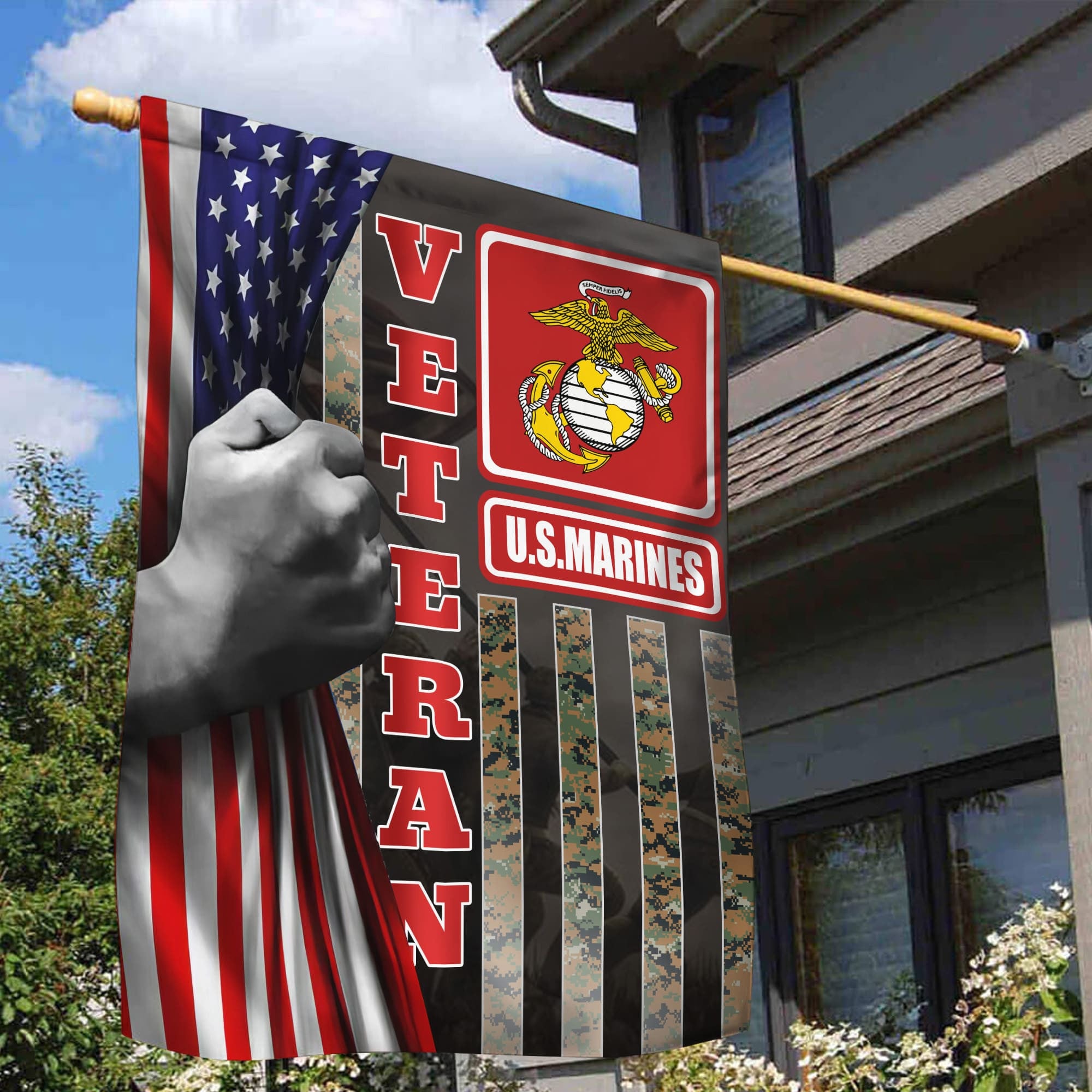 US Marines Garden Flag - House Flag, Gift For Veterans Day, Father's Day, Memorial Day