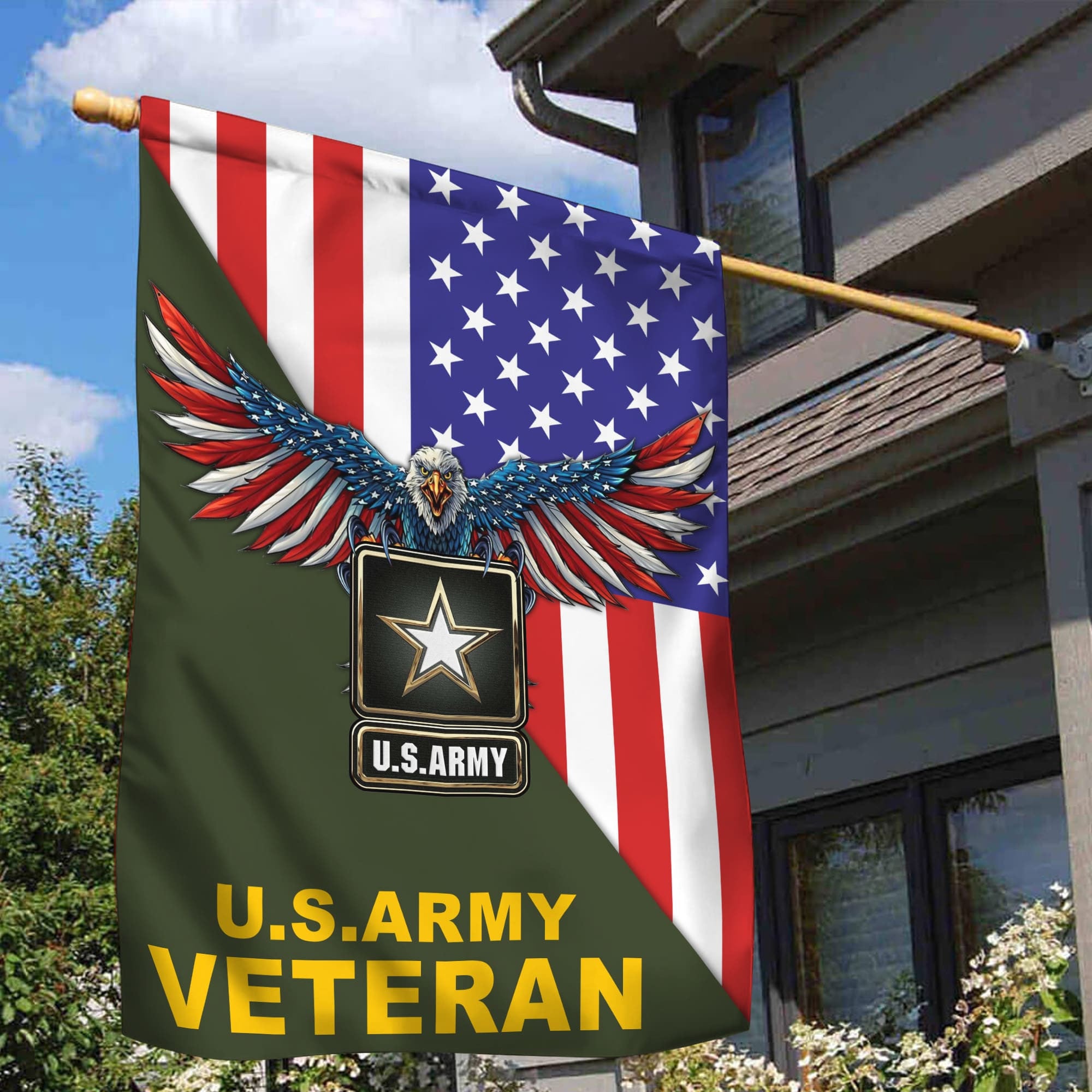 US Army Garden Flag - House Flag, Gift For Army Veteran