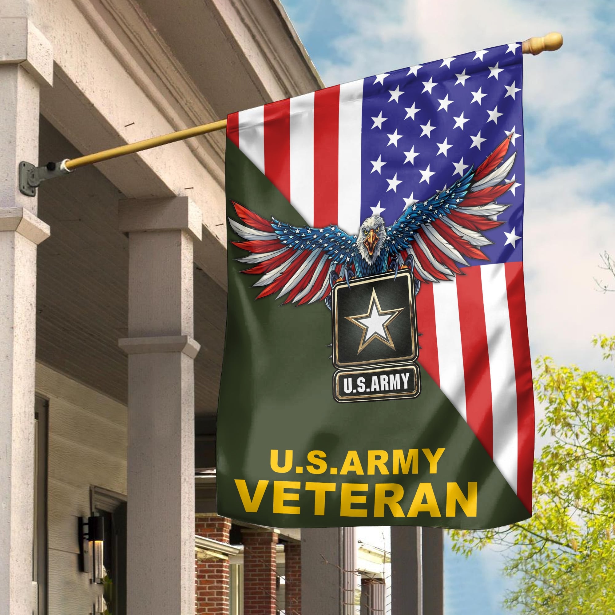 US Army Garden Flag - House Flag, Gift For Army Veteran