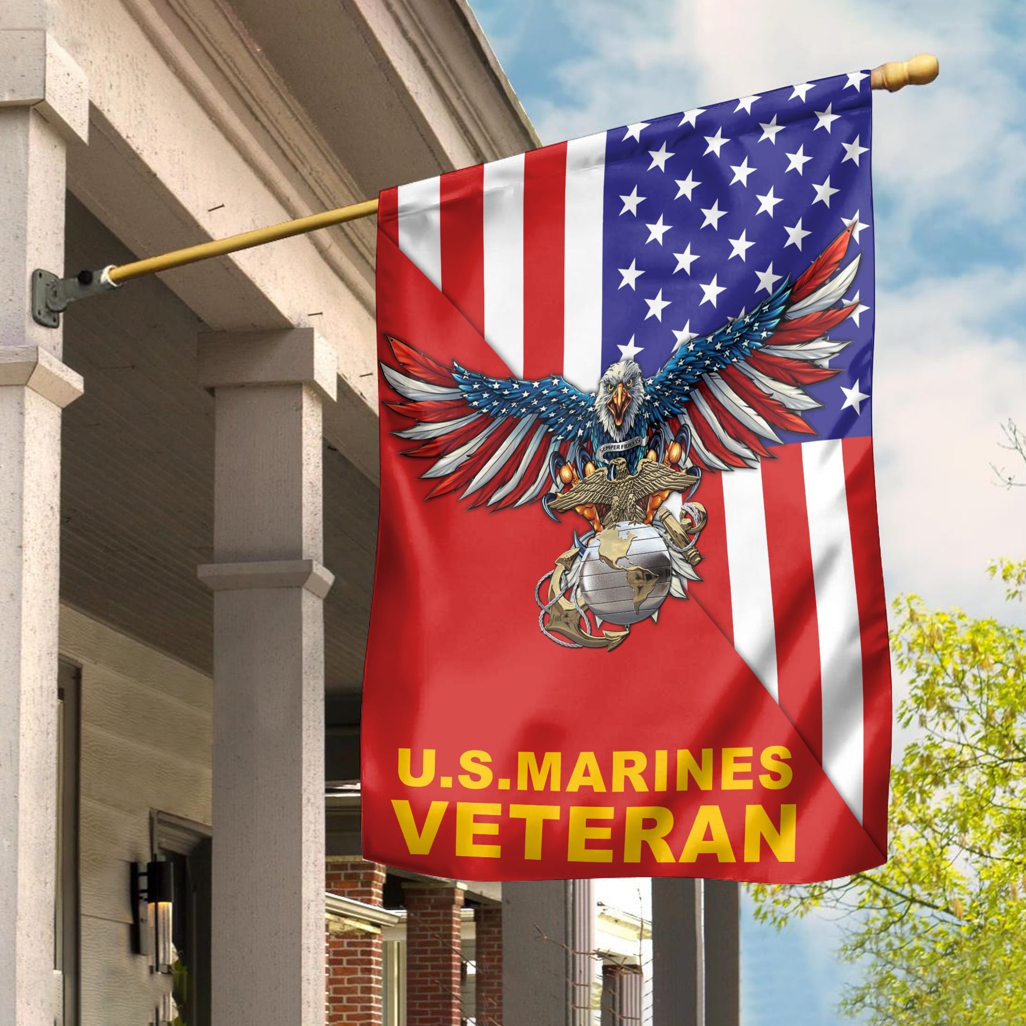 USMC Garden Flag - House Flag, Gift For Marine Veteran