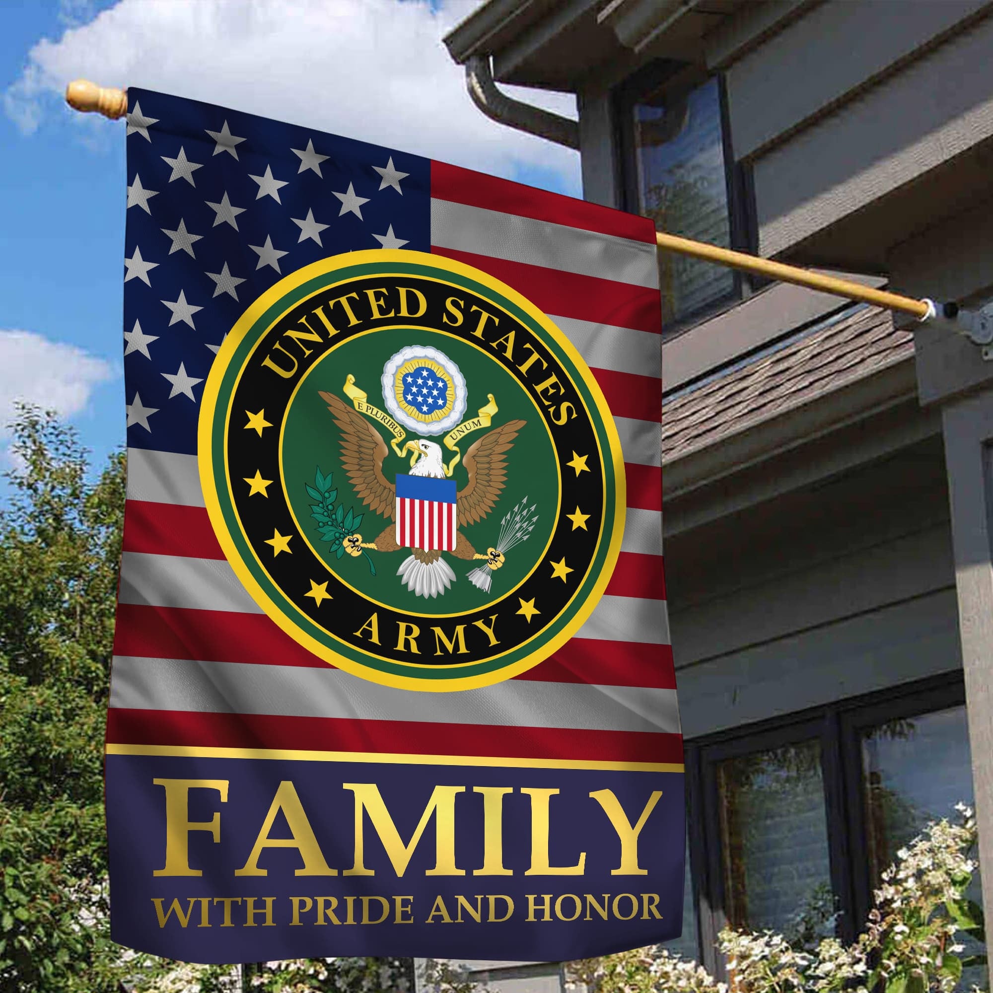 US Army Garden Flag - House Flag, Army Family With Pride And Honor