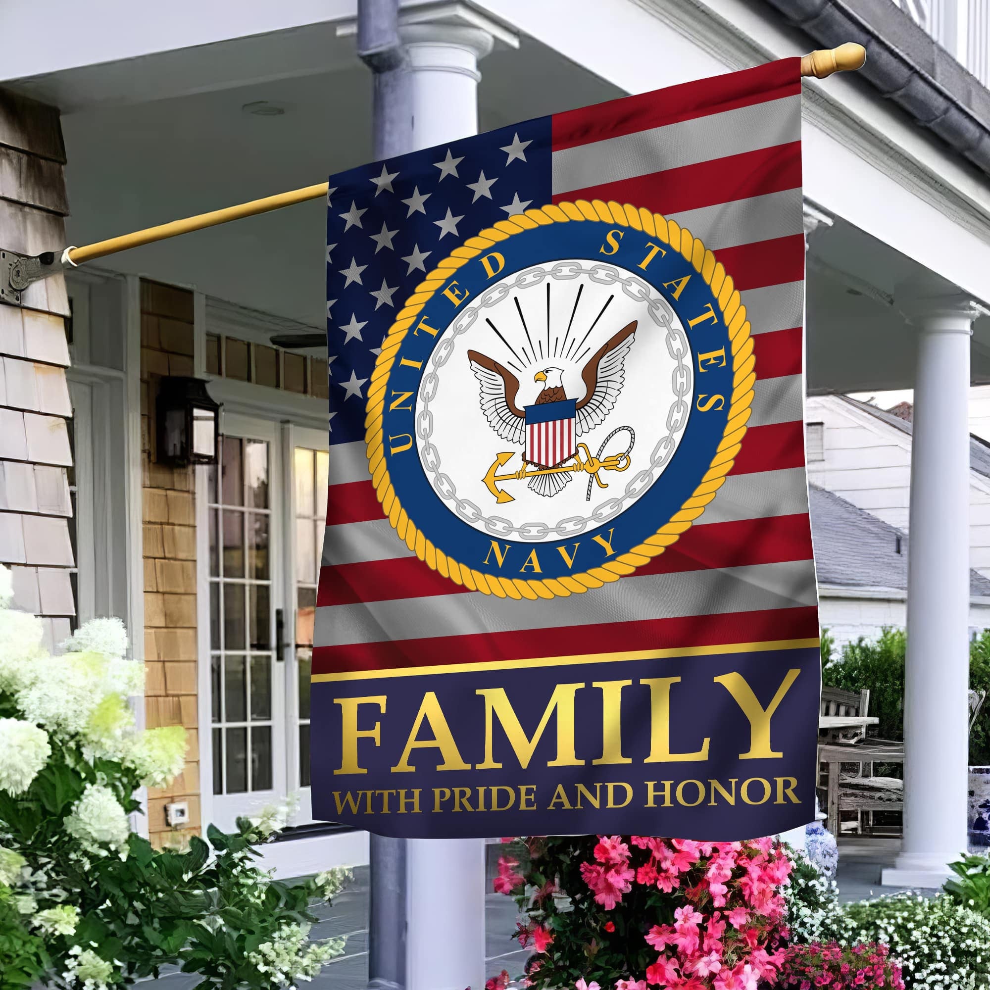 US Navy Garden Flag - House Flag, Navy Family With Pride And Honor