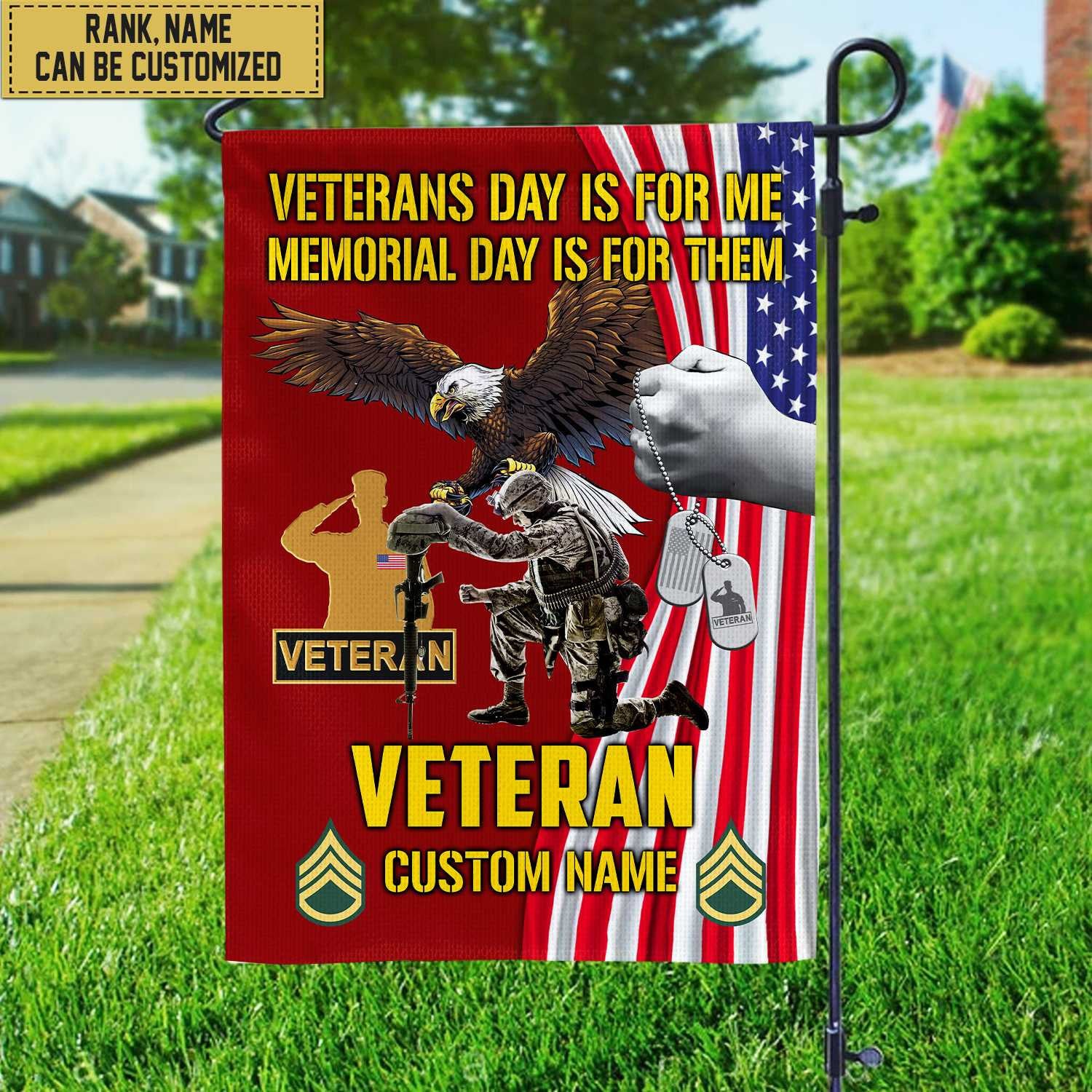 US Veteran Flag, Patriotic Flag, Gift For US Veteran, Garden Flag - House Flag