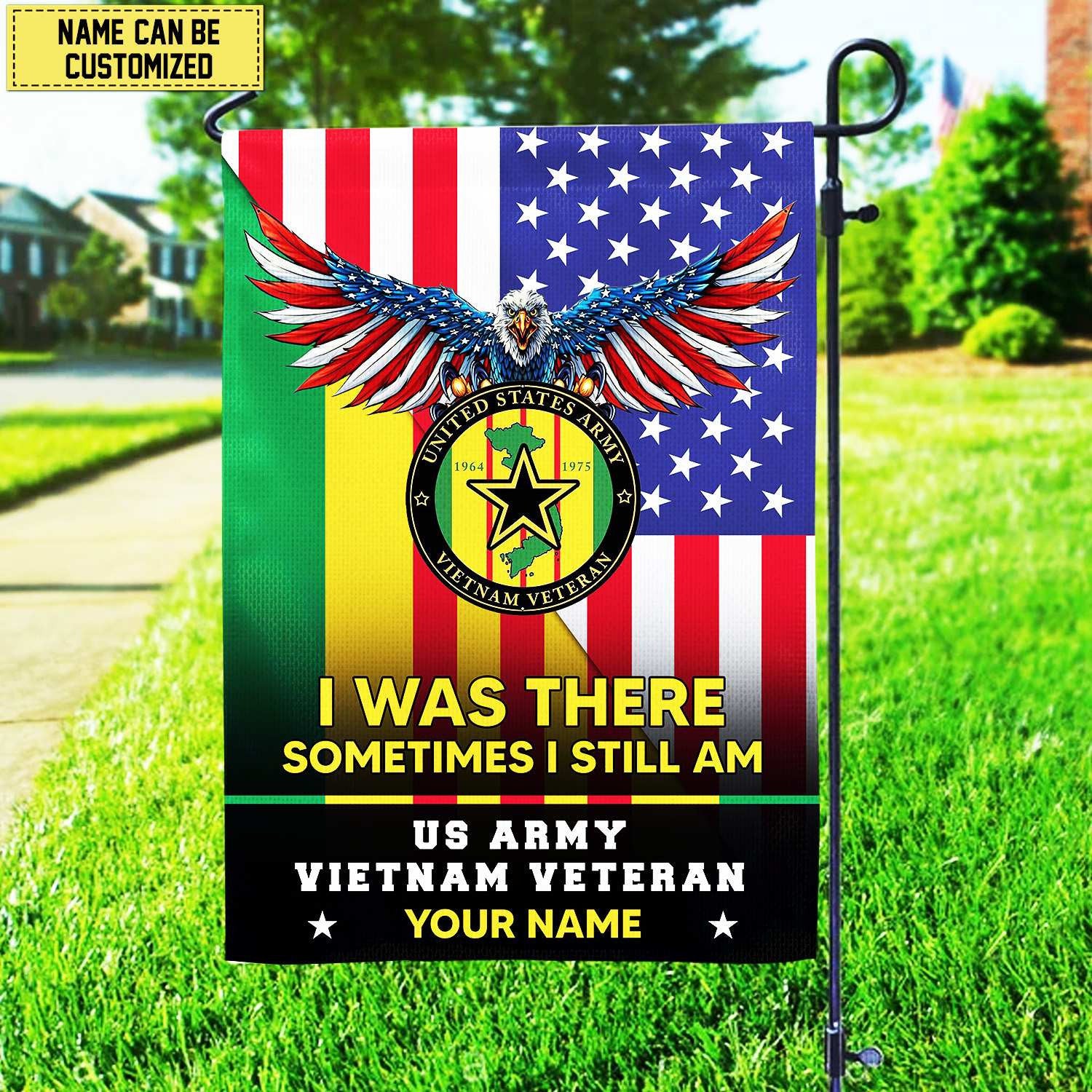 US Army Vietnam Veteran Personalized American Flag, Gift For Him Military, US Veteran Garden Flag - House Flag